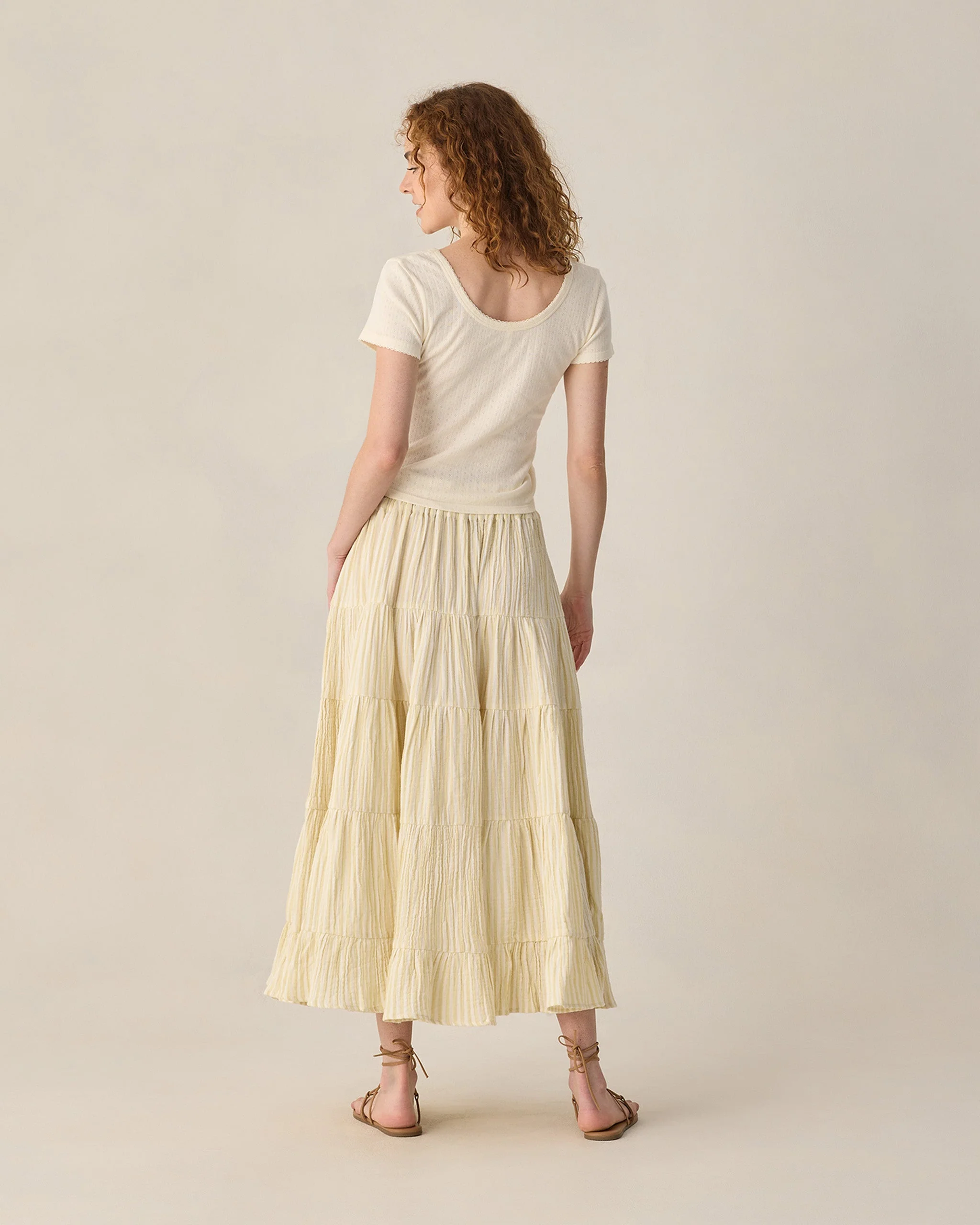 Women's Pointelle Tee Ivory - Image 2