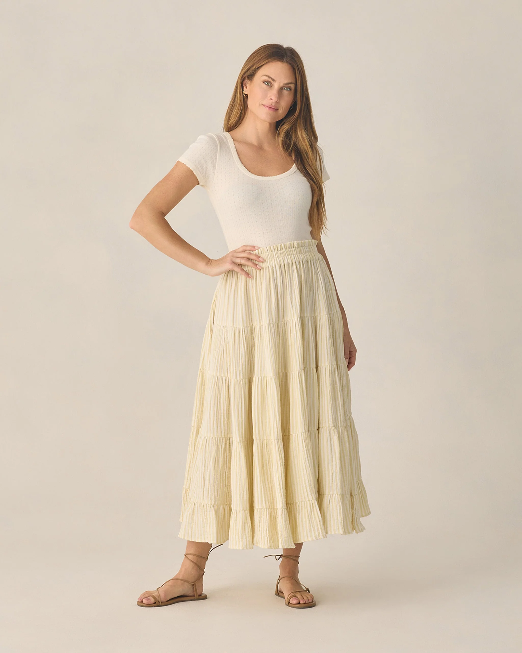Women's Pointelle Tee Ivory - Image 3