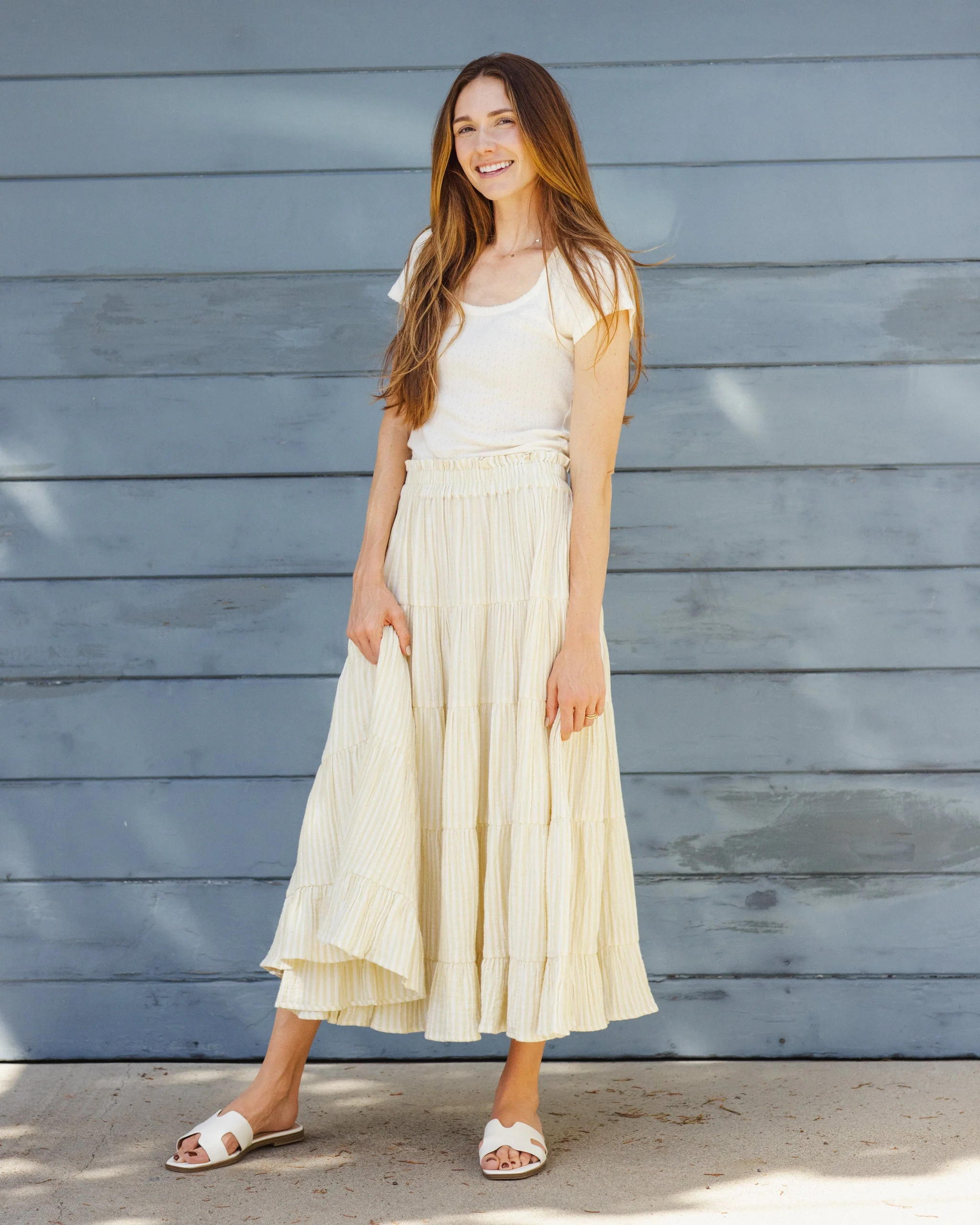 Women's Pointelle Tee Ivory - Image 4