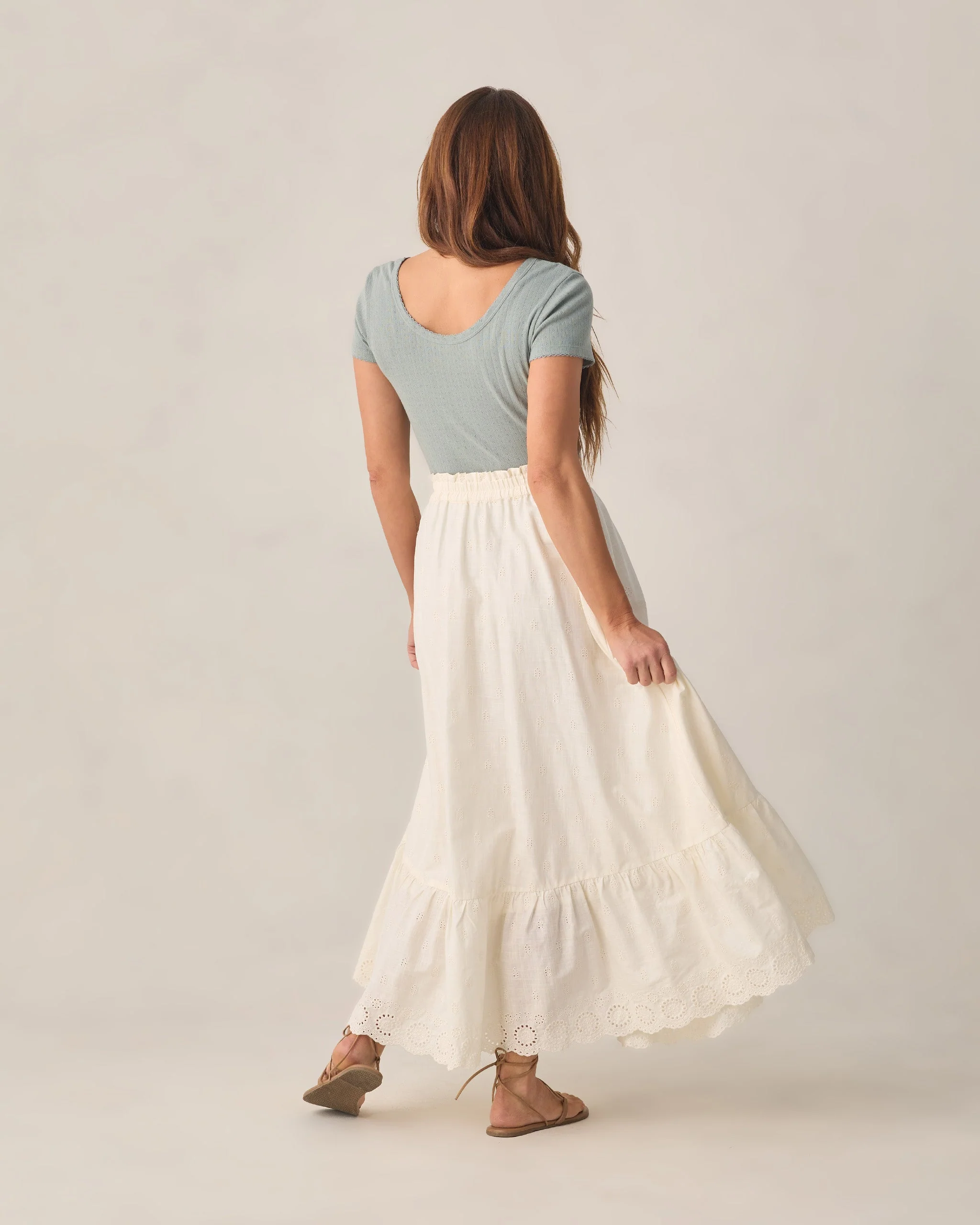 Women's Pointelle Tee Sea Green - Image 2