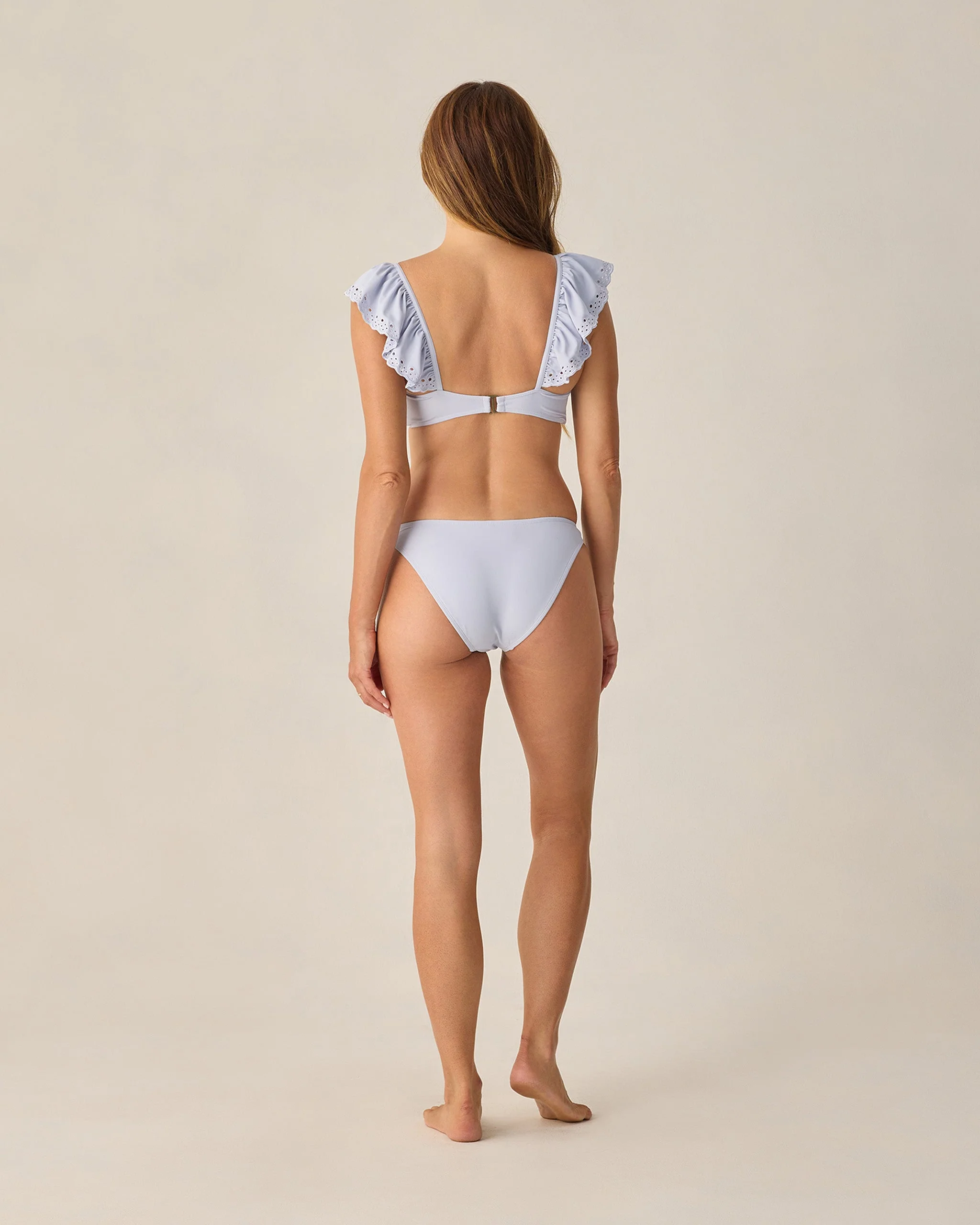 Women's Ruffle Bandeau Bikini Top Periwinkle - Image 2