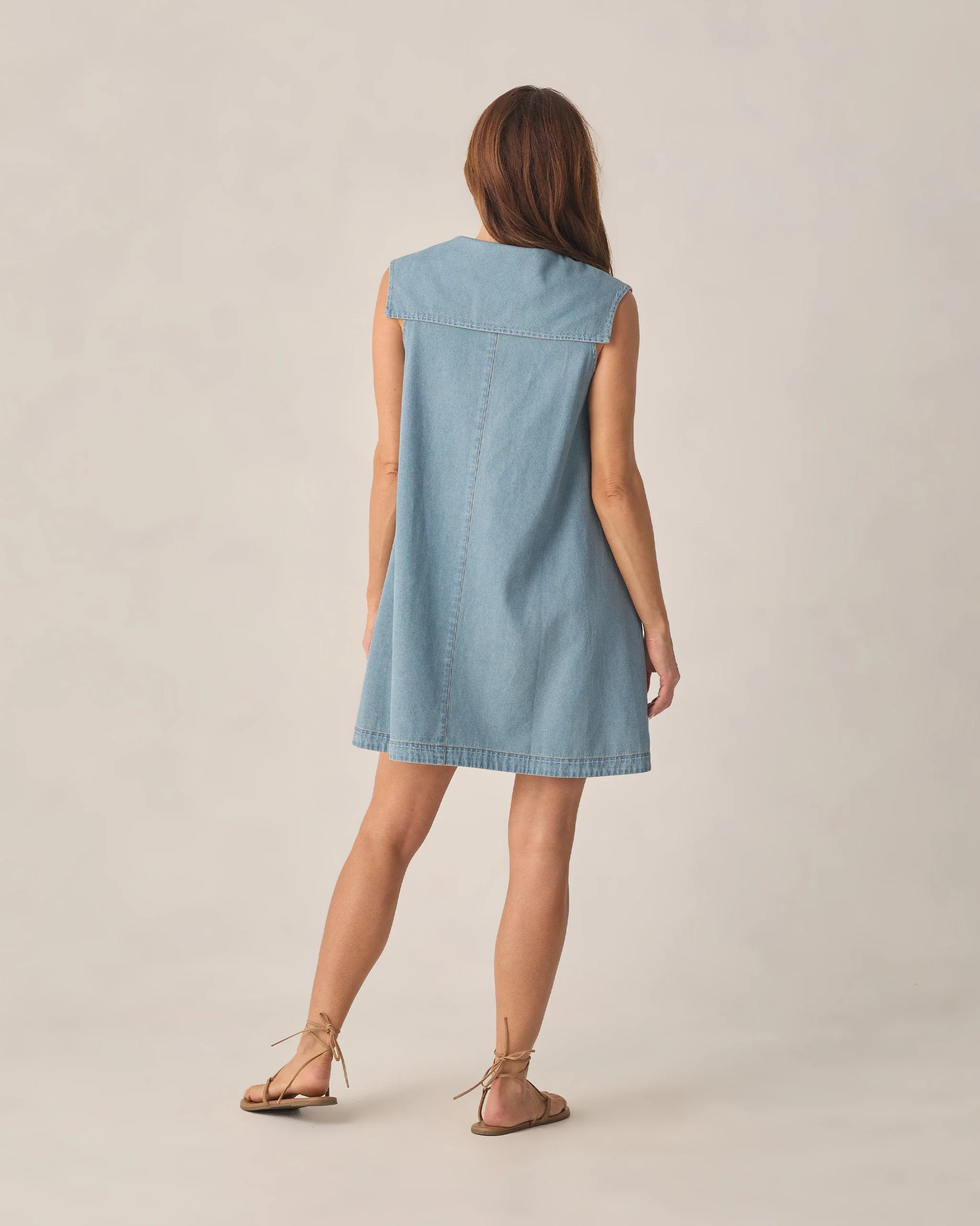 Women's Adria Dress Washed Blue - Image 2