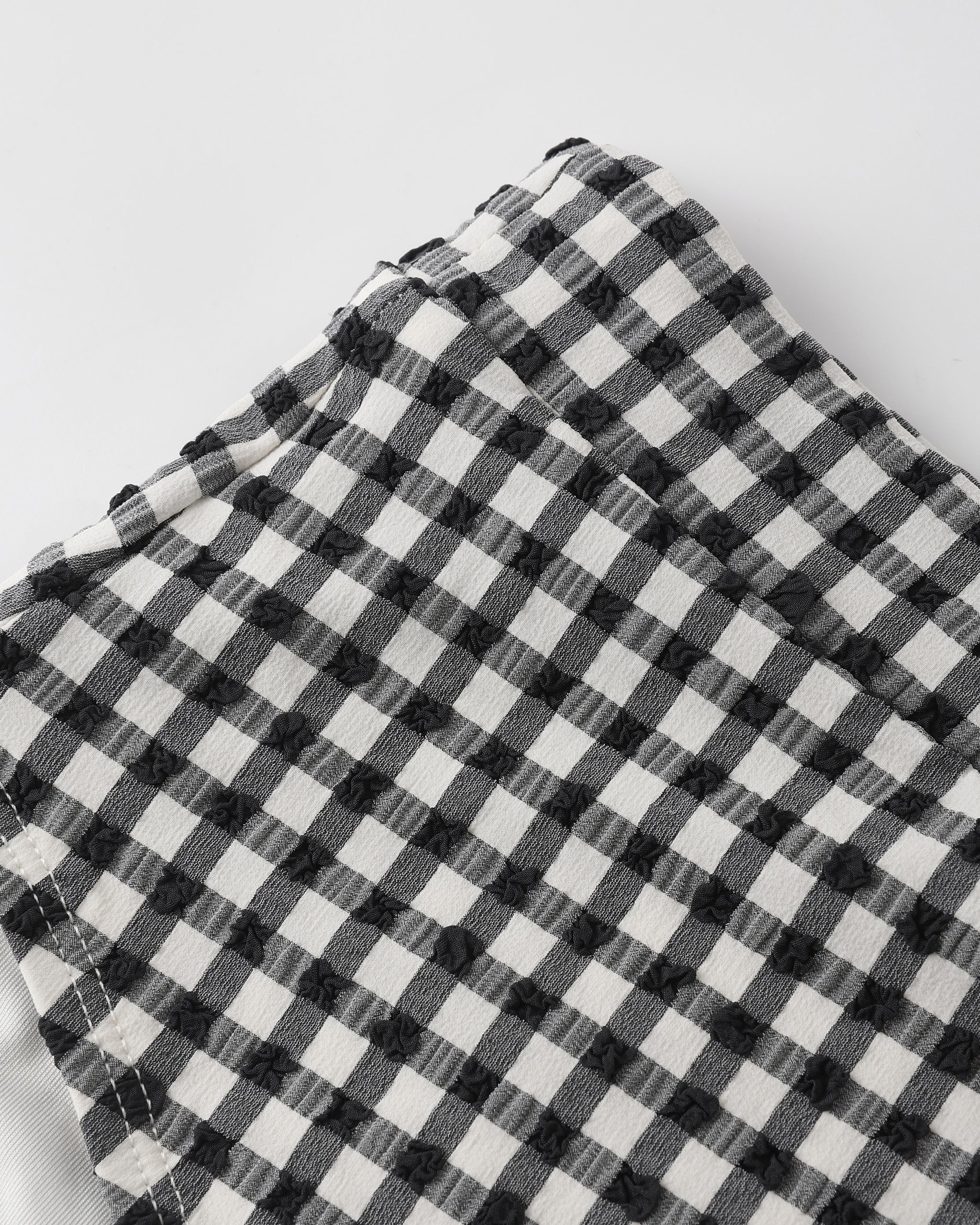 Women's Banded High Cut Bikini Bottom Black Gingham - Image 6