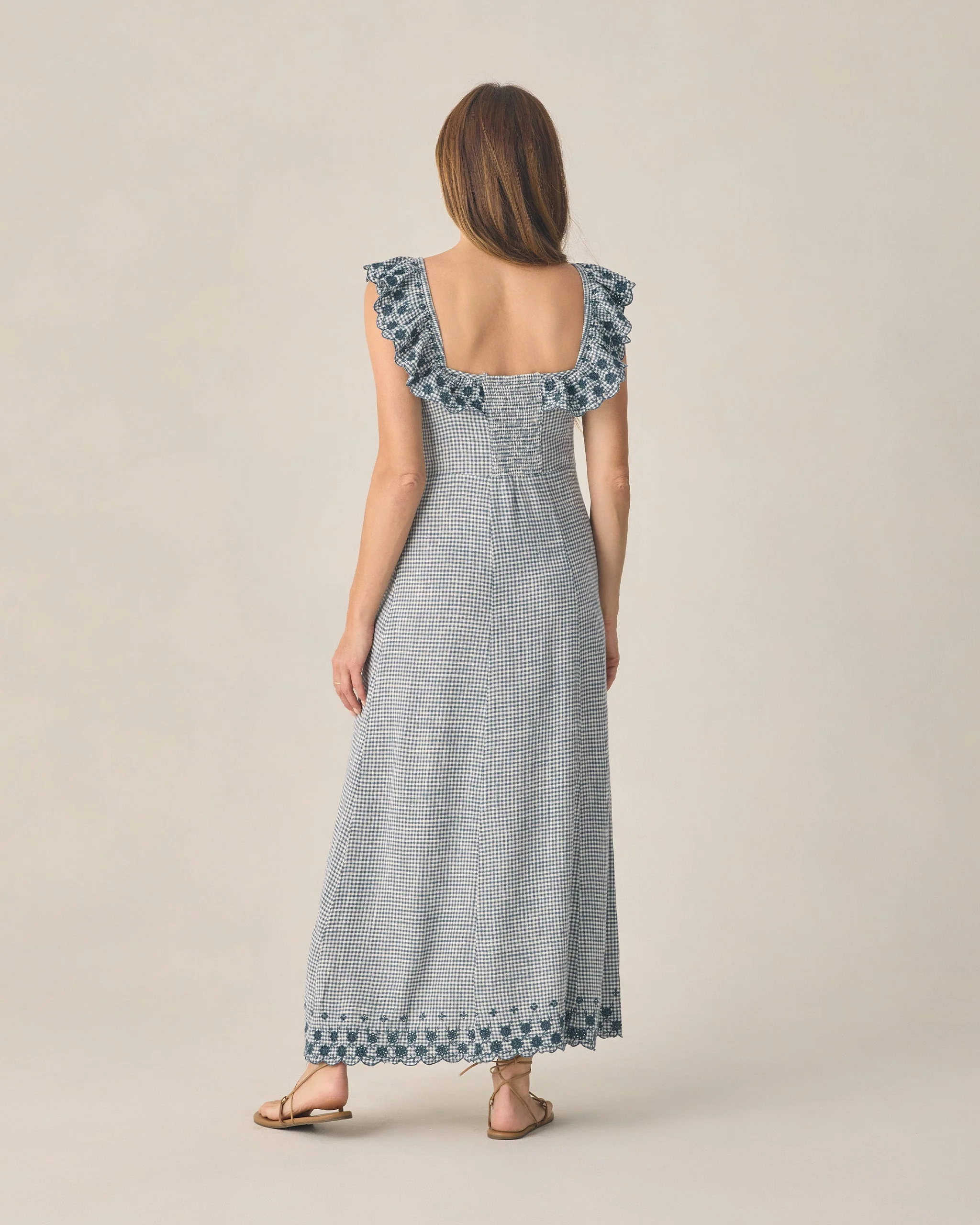 Women's Bianca Dress Marine Gingham - Image 2