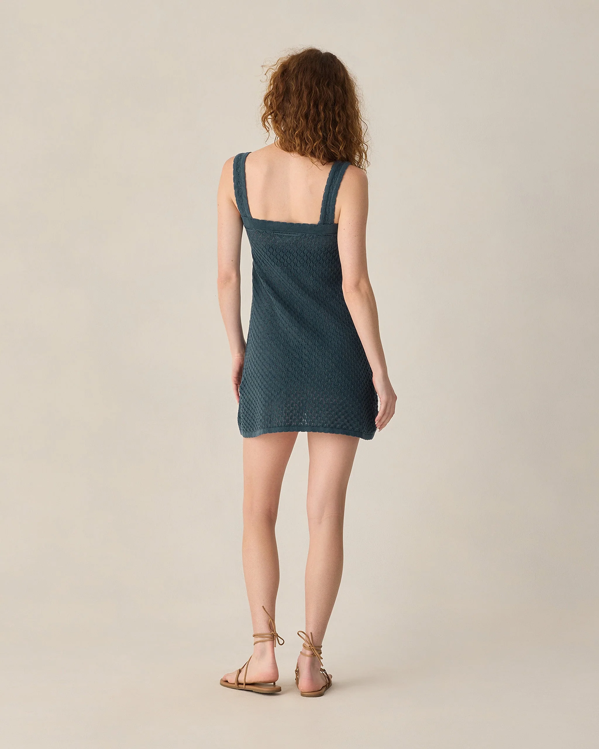 Women's Crochet Mini Dress Navy - Image 2