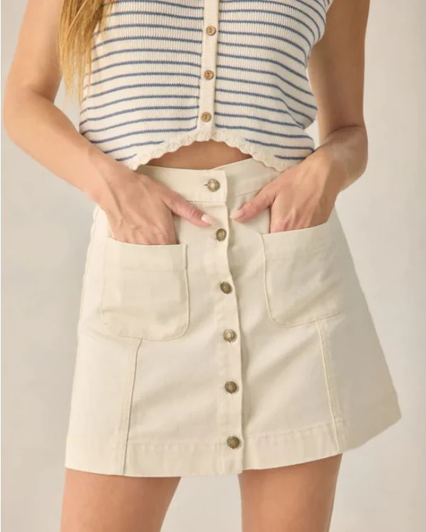 Women's Denver Mini Skirt Natural - Image 3