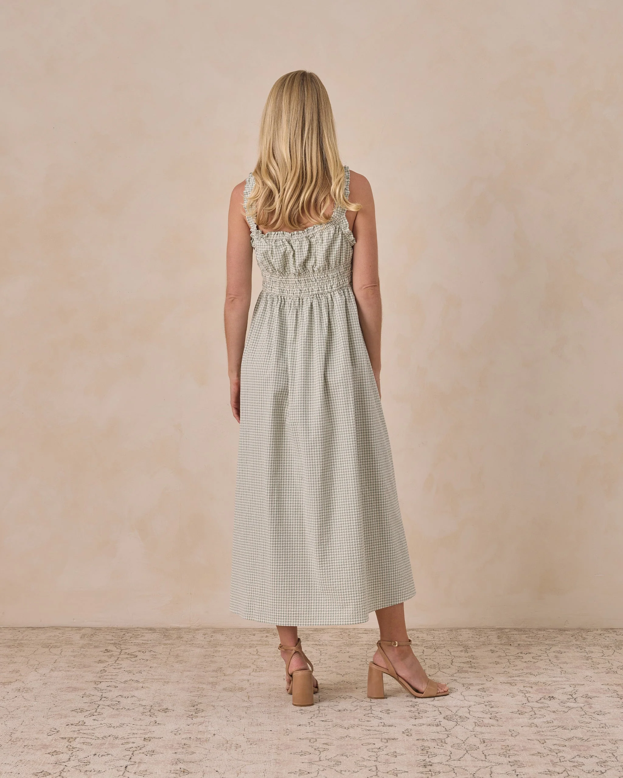 Women's Jane Dress Eucalyptus Check - Image 2