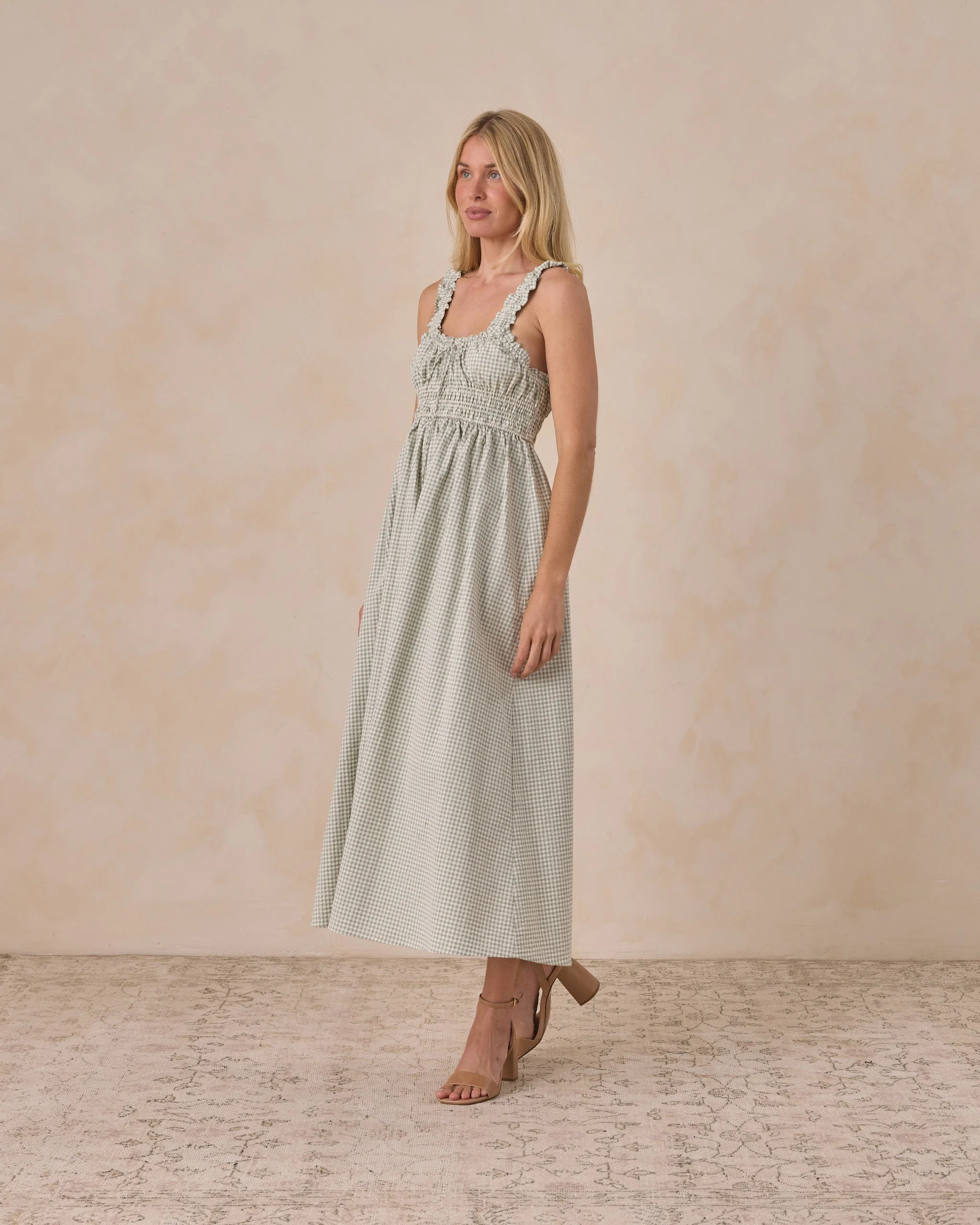 Women's Jane Dress Eucalyptus Check - Image 4