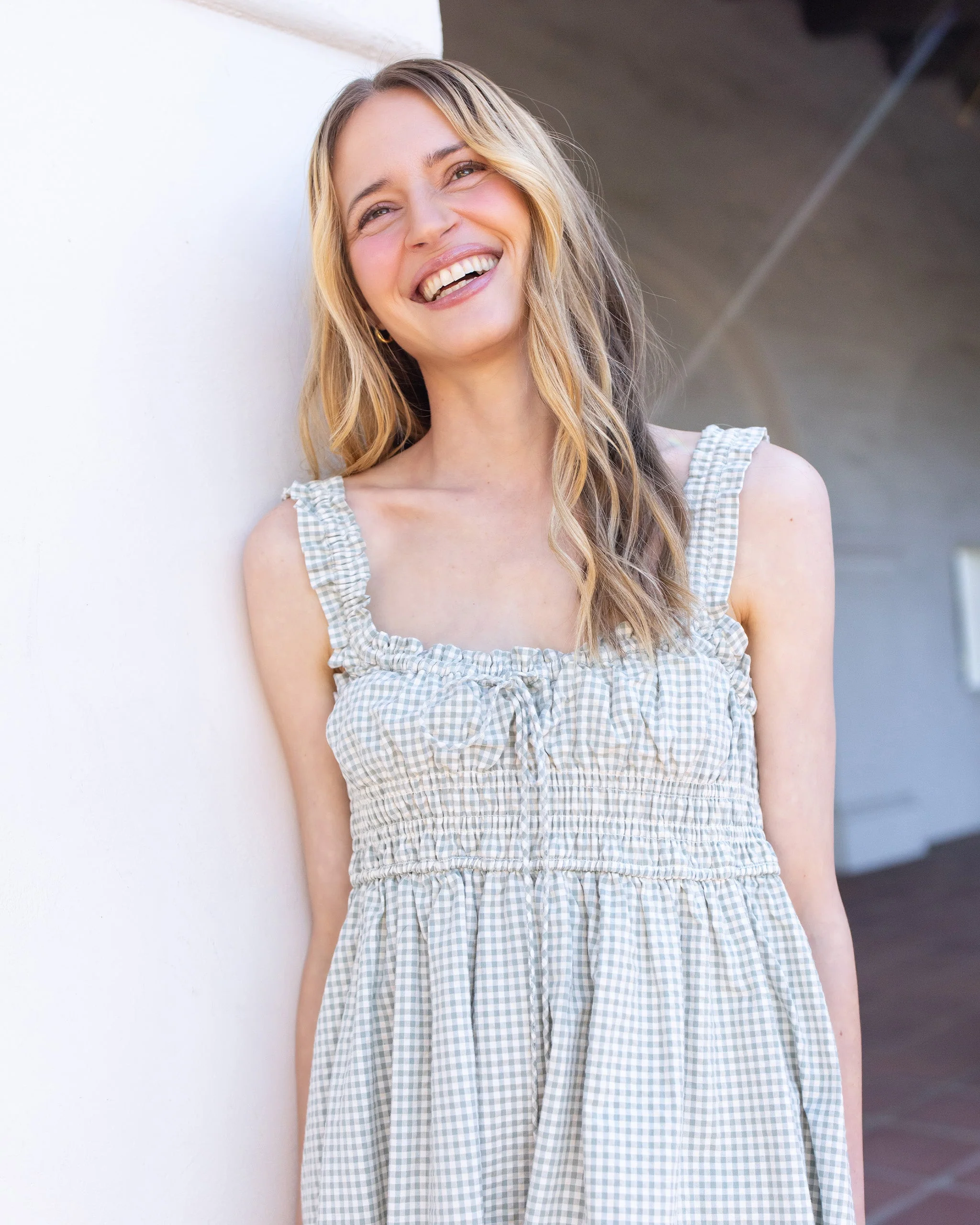 Women's Jane Dress Eucalyptus Check - Image 6