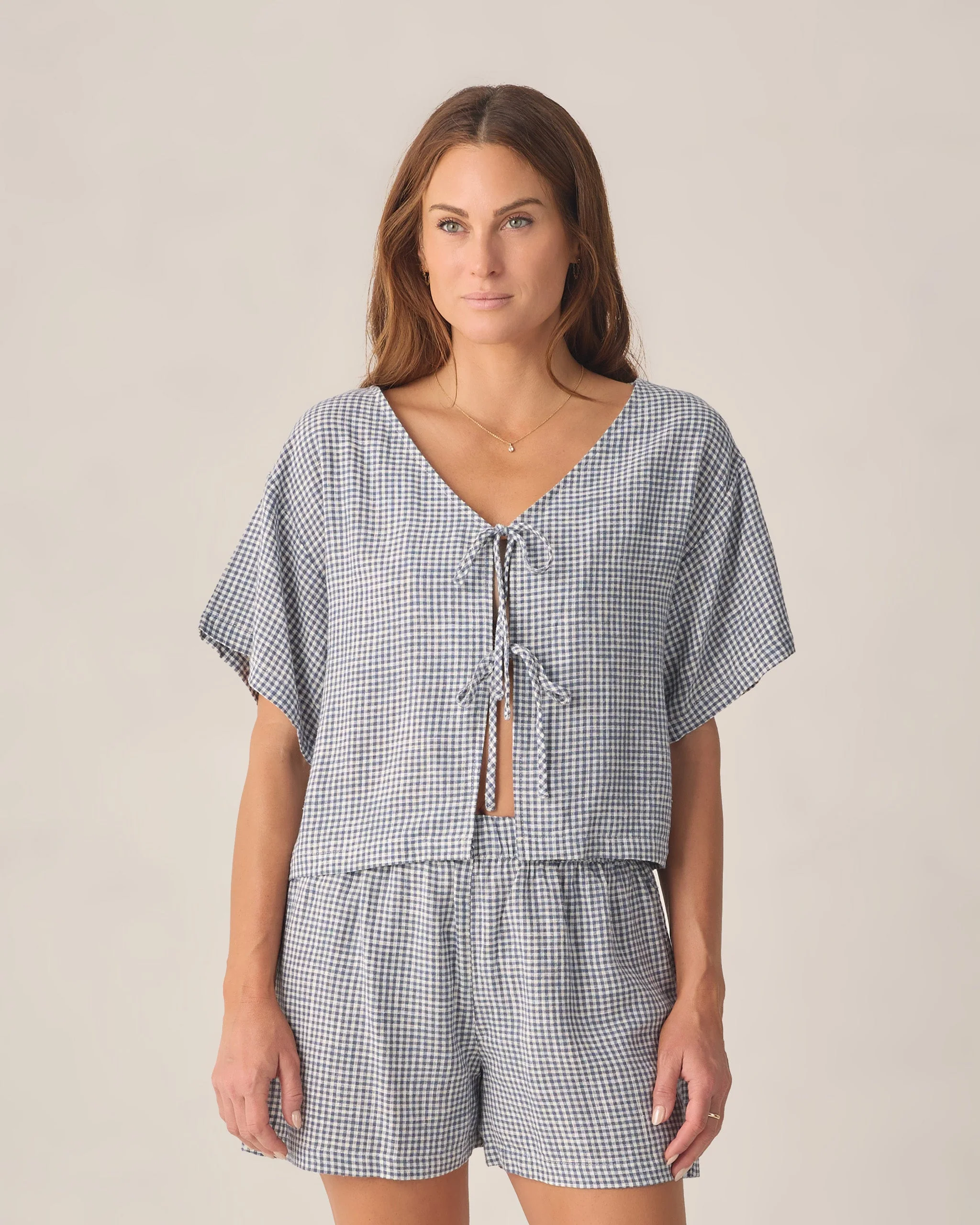 Women's Juniper Set Marine Gingham - Image 4