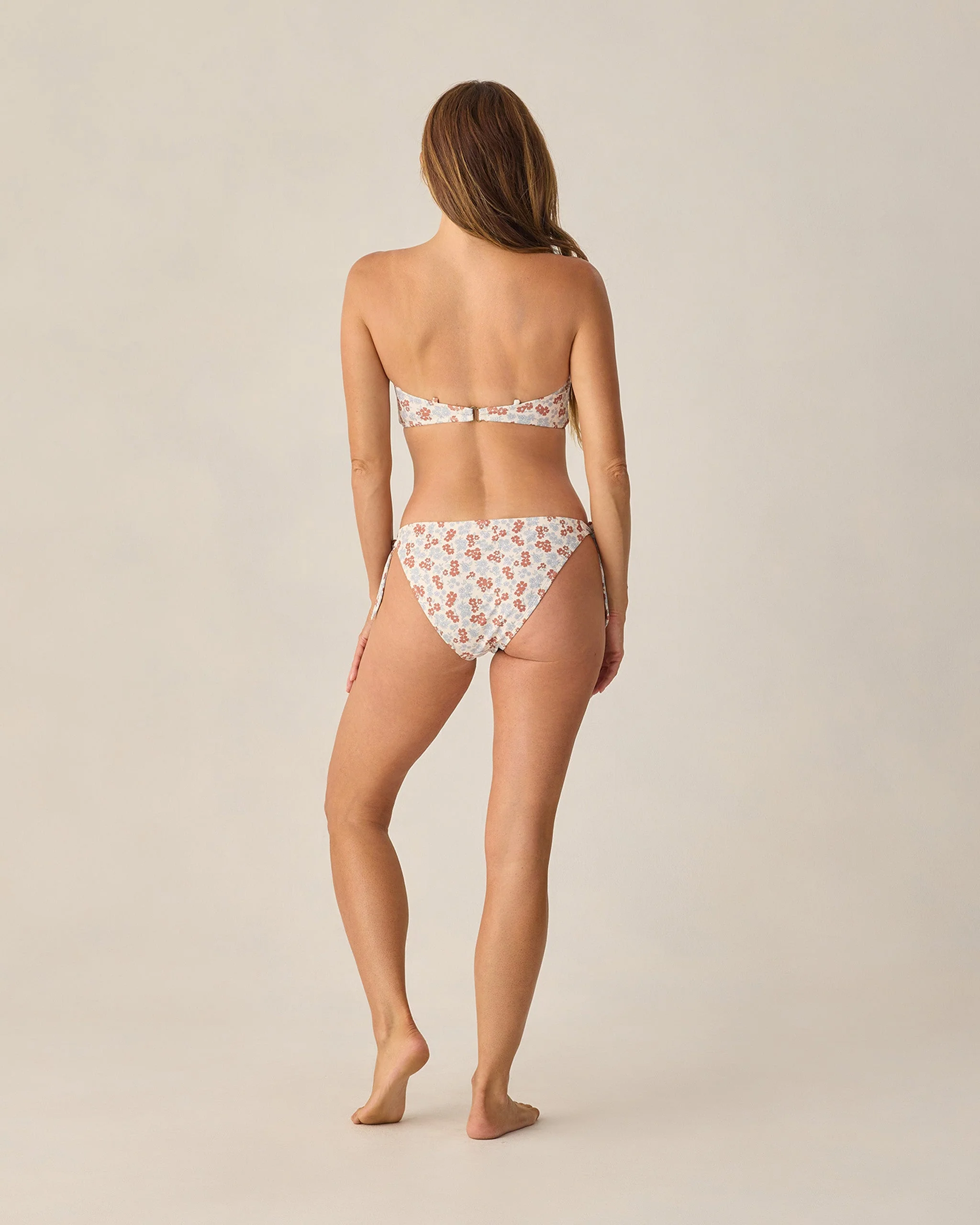 Women's Knotted Bandeau Bikini Top Americana Floral - Image 2
