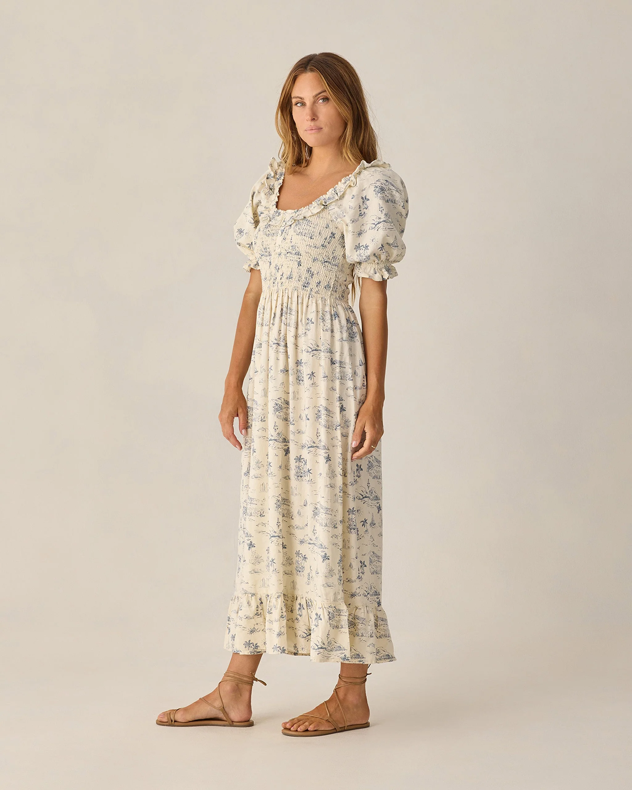 Women's Lexi Dress Ocean Toile - Image 3