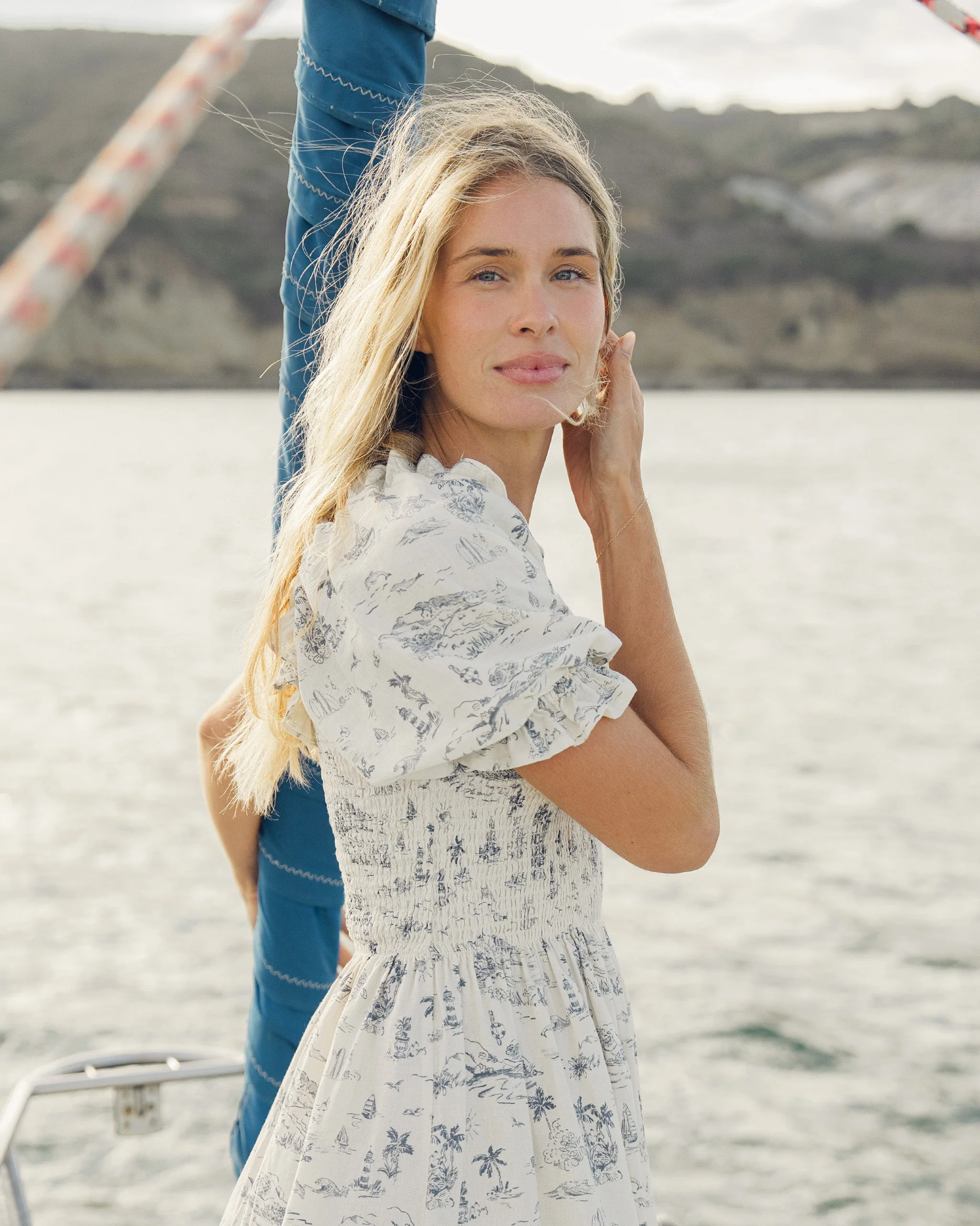 Women's Lexi Dress Ocean Toile - Image 5