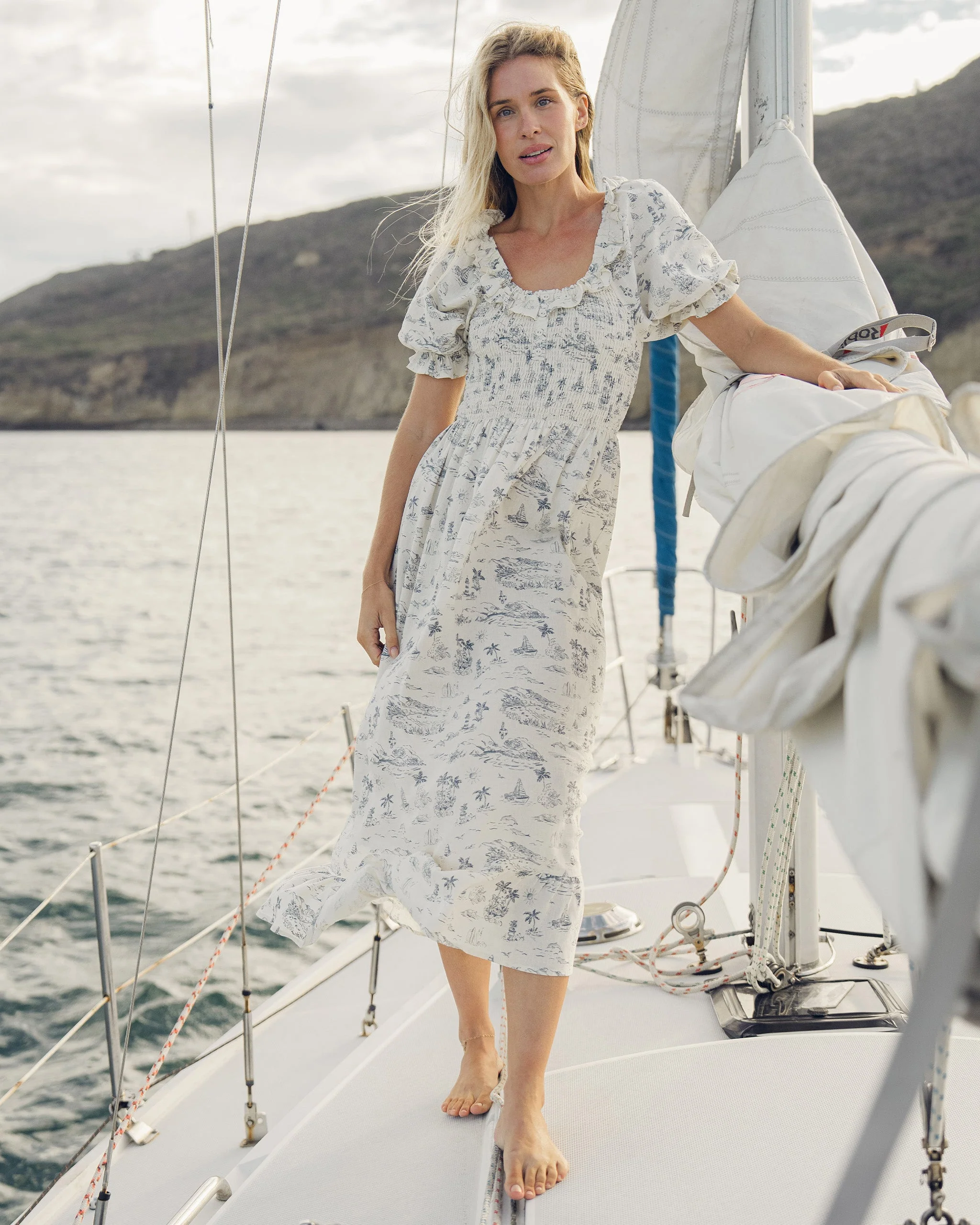 Women's Lexi Dress Ocean Toile - Image 6