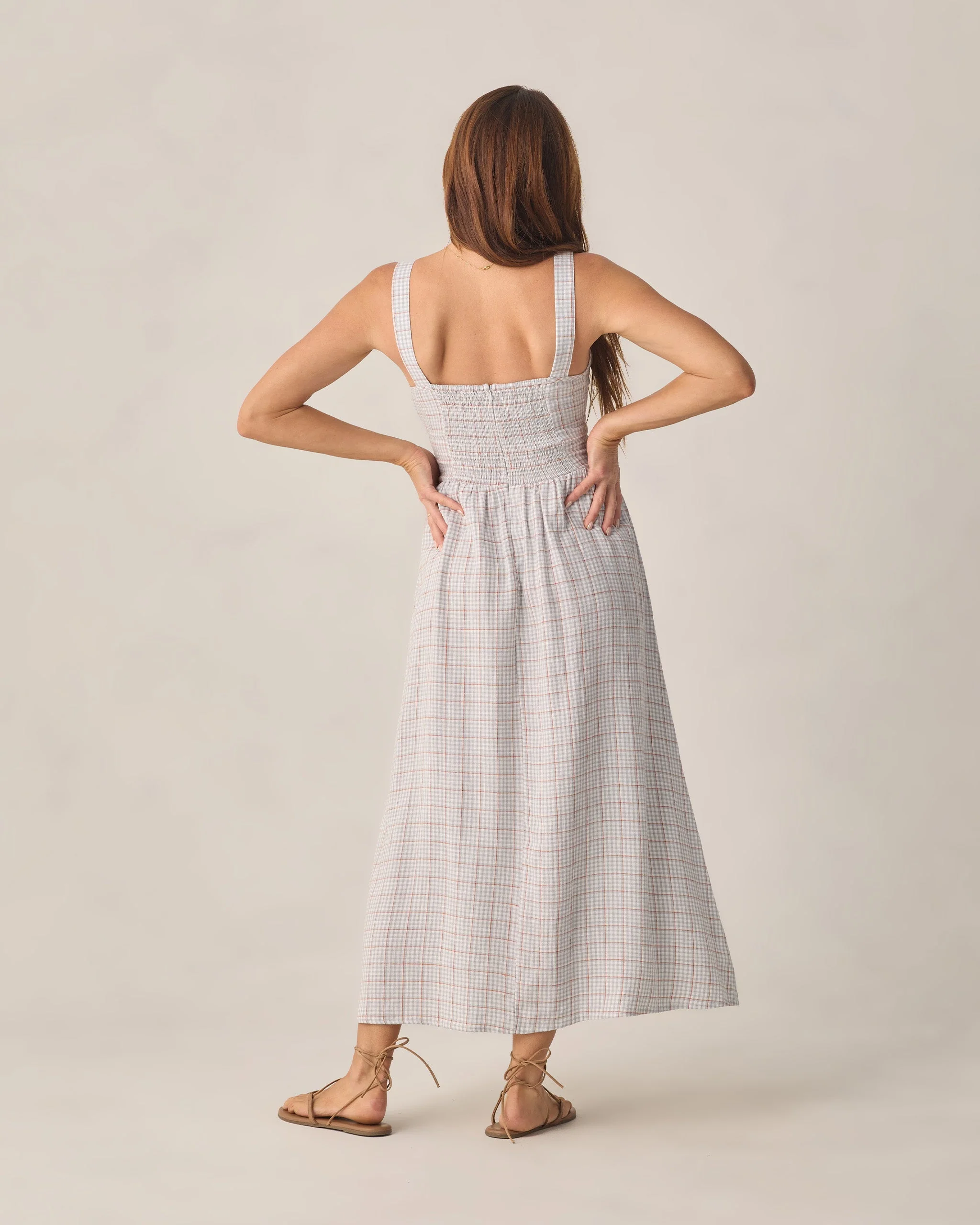 Women's Primrose Maxi Dress Light Blue Plaid - Image 2