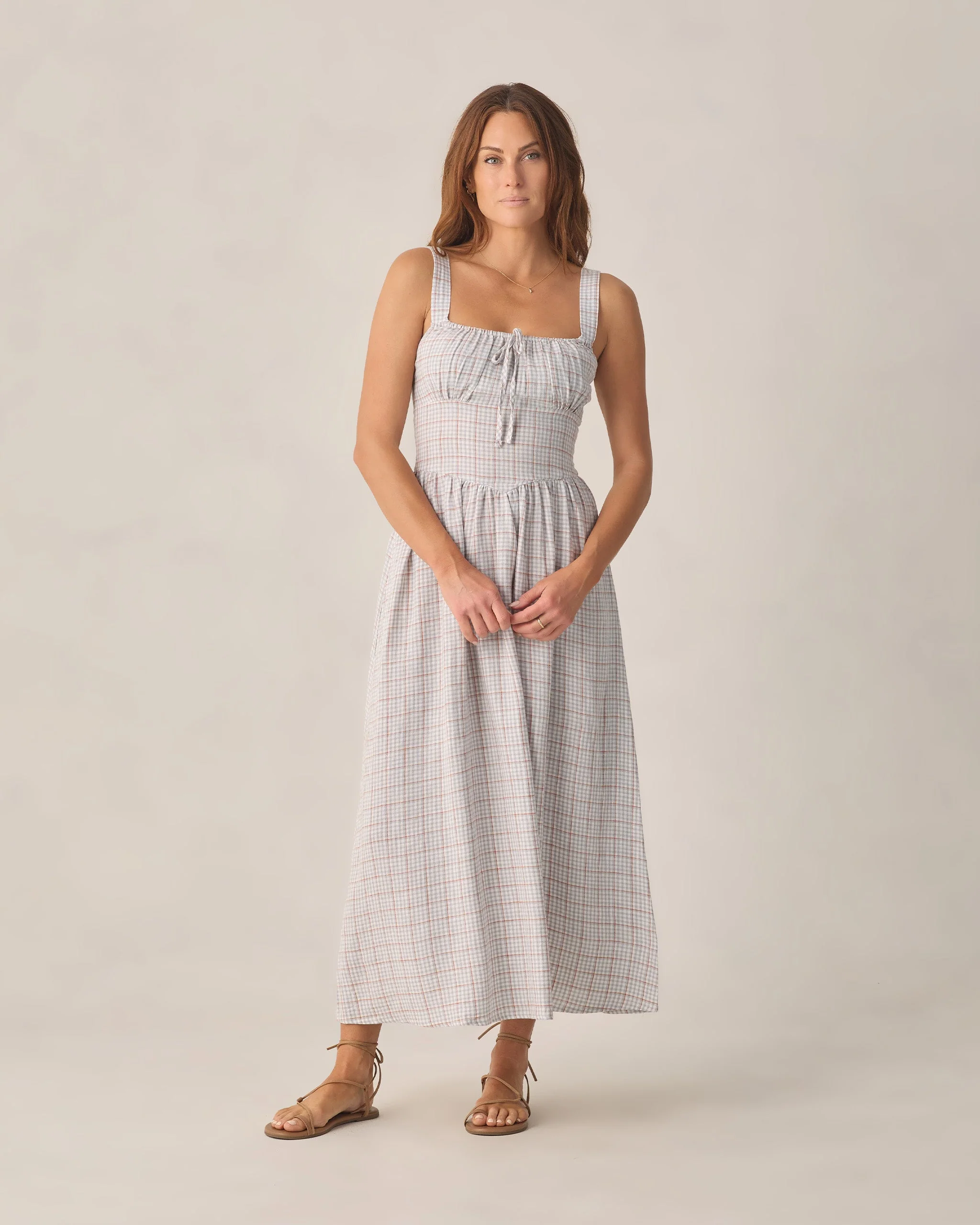 Women's Primrose Maxi Dress Light Blue Plaid - Image 5