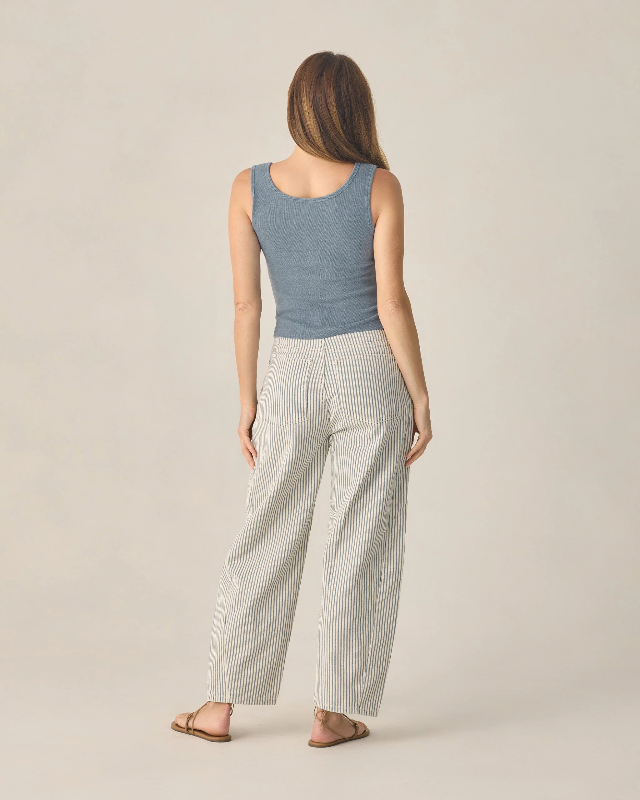 Women's Ribbed Tank Heathered Marine - Image 2