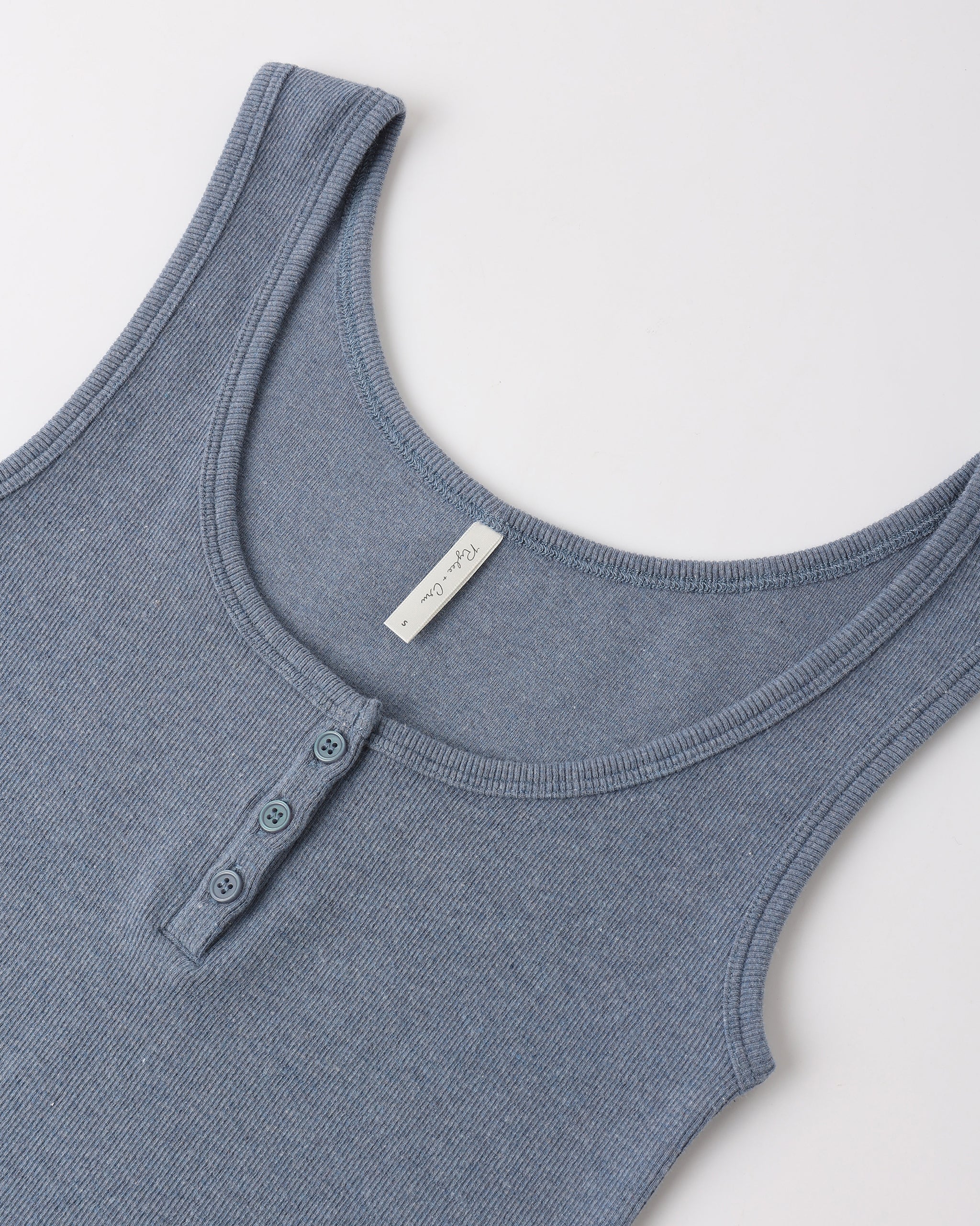 Women's Ribbed Tank Heathered Marine - Image 6