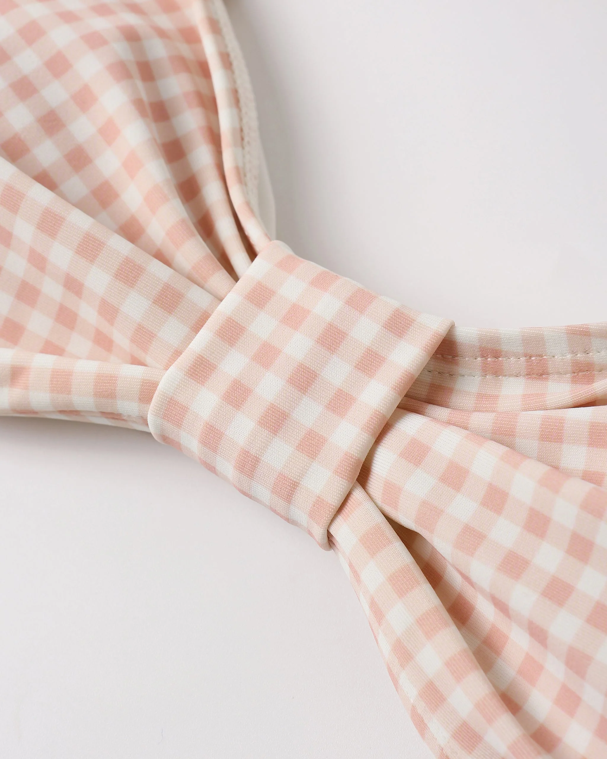Women's Ruffle Bandeau Bikini Top Petal Gingham - Image 6