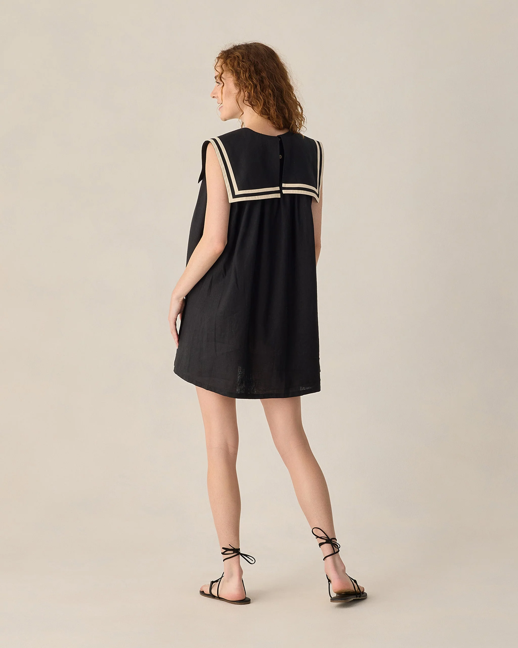 Women's Sailor Dress Black - Image 2