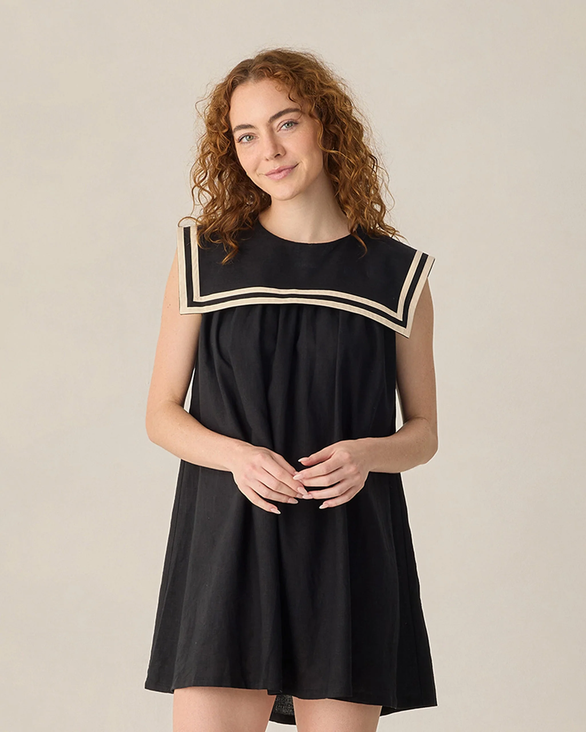 Women's Sailor Dress Black - Image 4