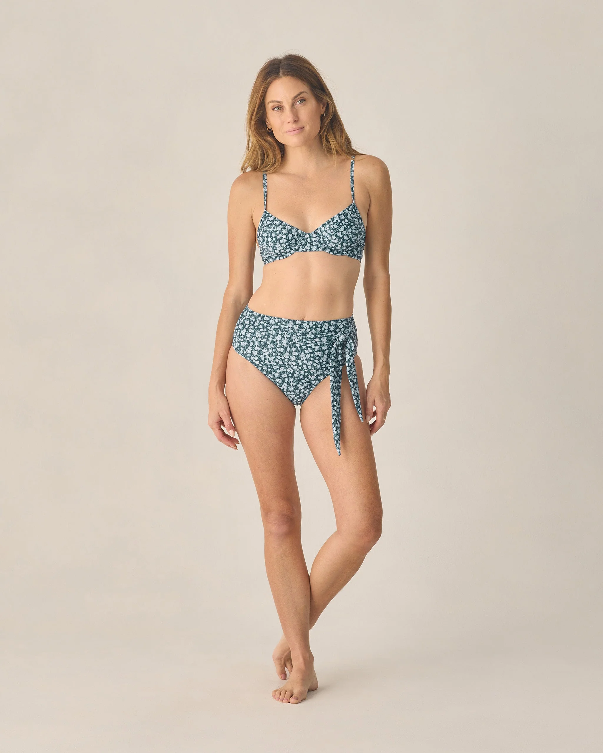 Women's Underwire Bikini Top Navy Floral - Image 4