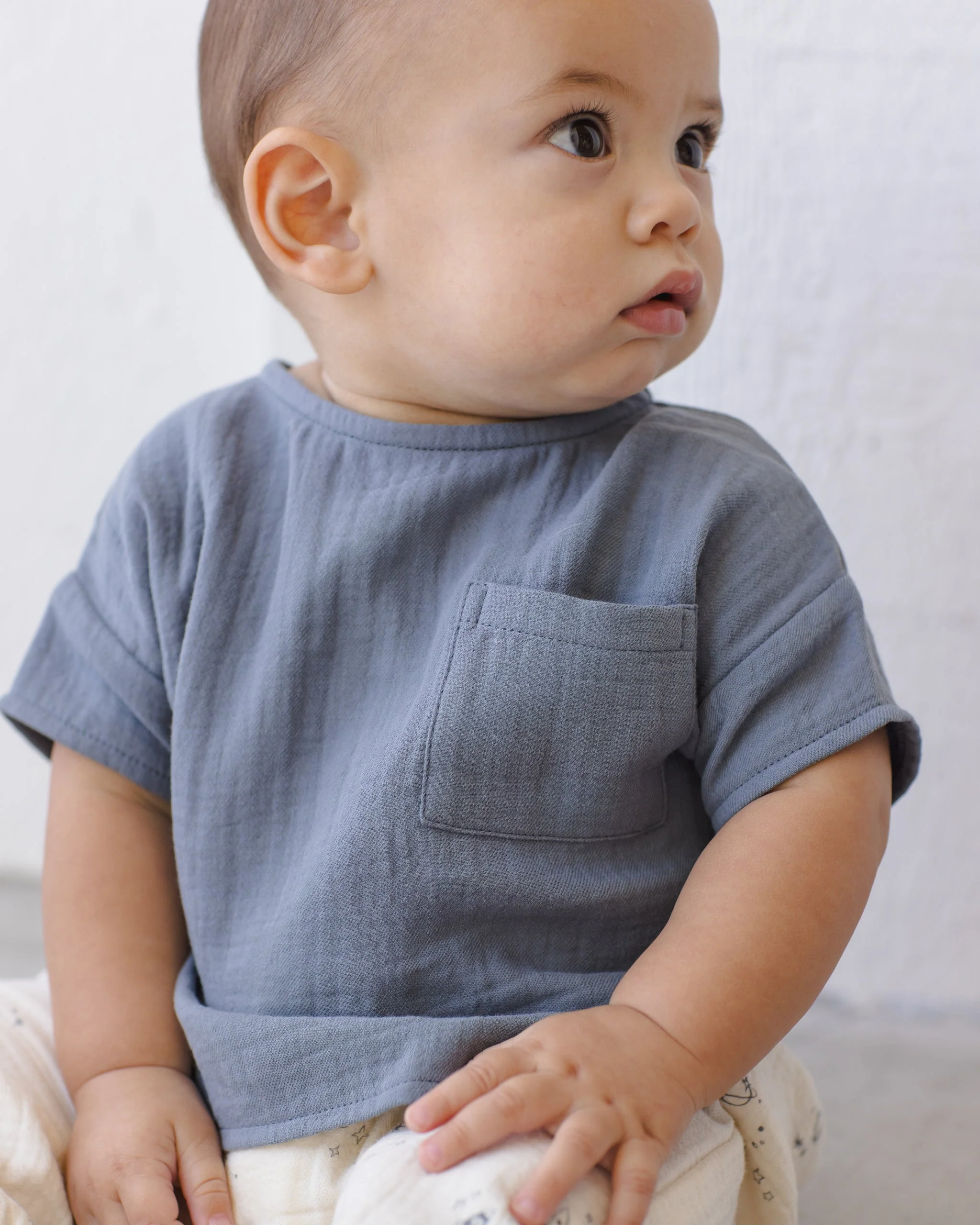 Woven Boxy Top Ocean - Image 6