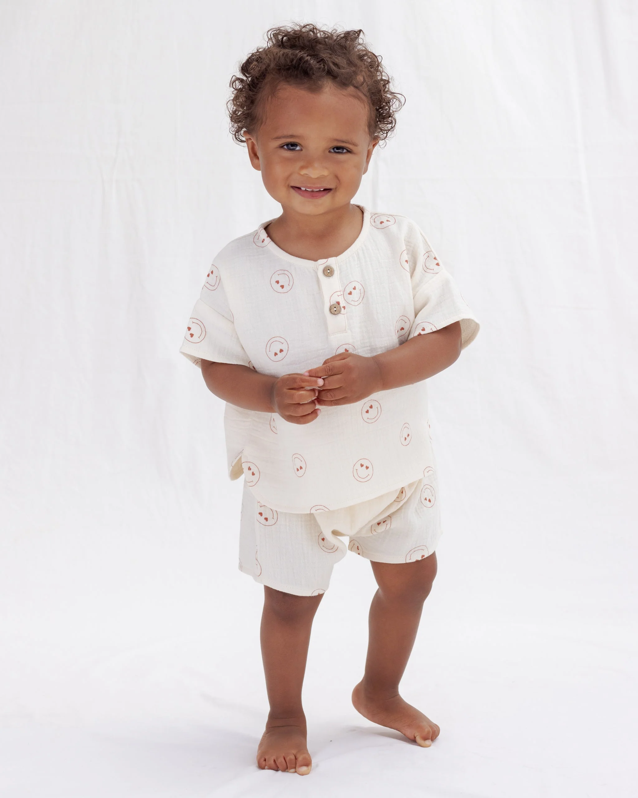 Woven Boxy Top + Short Set Heart Eyes - Image 2