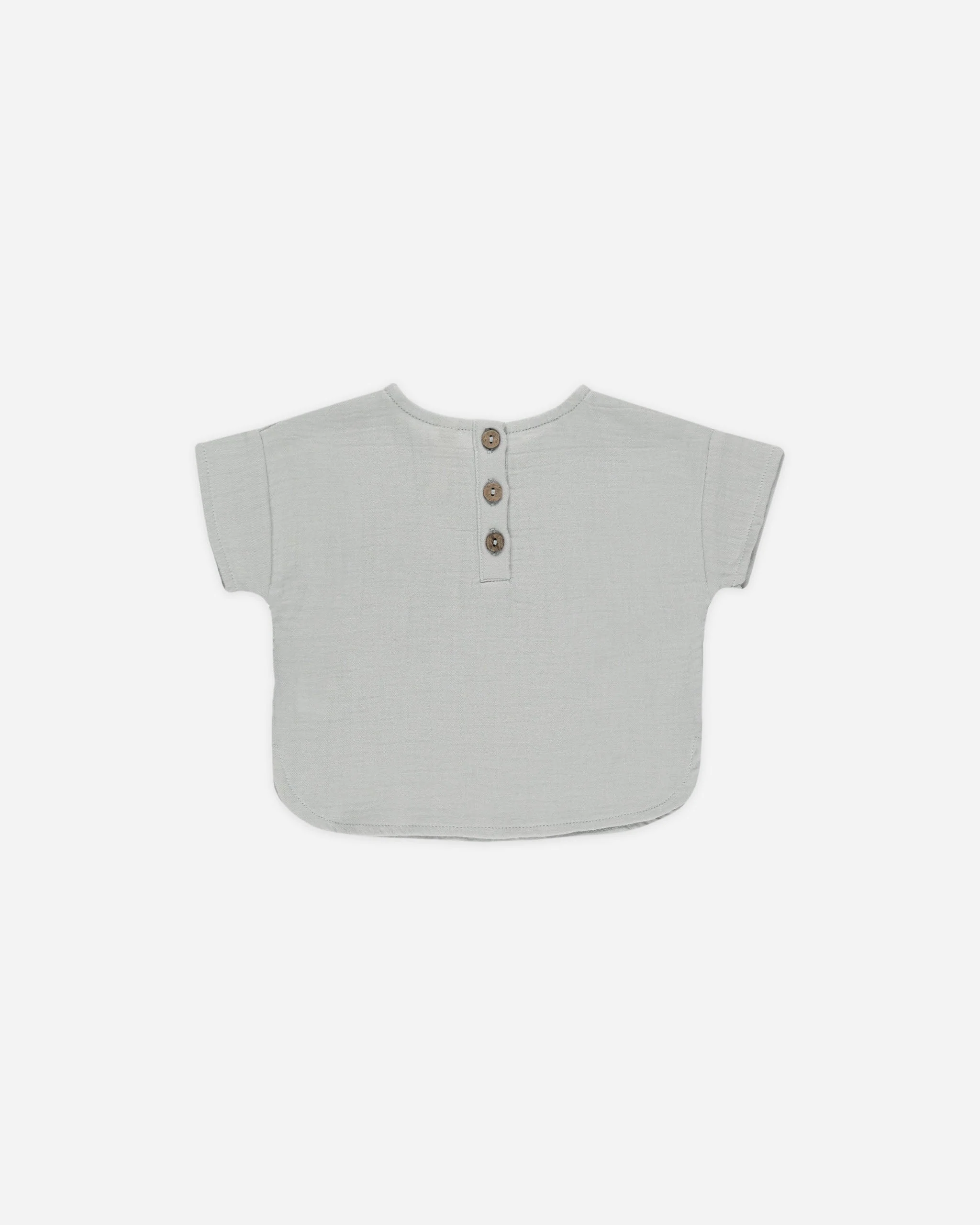 Woven Boxy Top + Short Set || Sky - Image 2