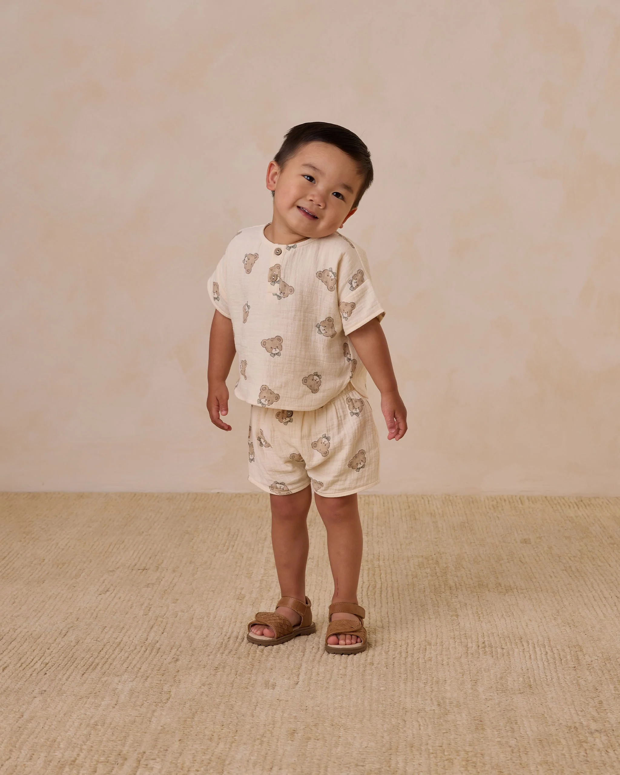 -Woven Boxy Top + Short Set || Teddy- - Image 4