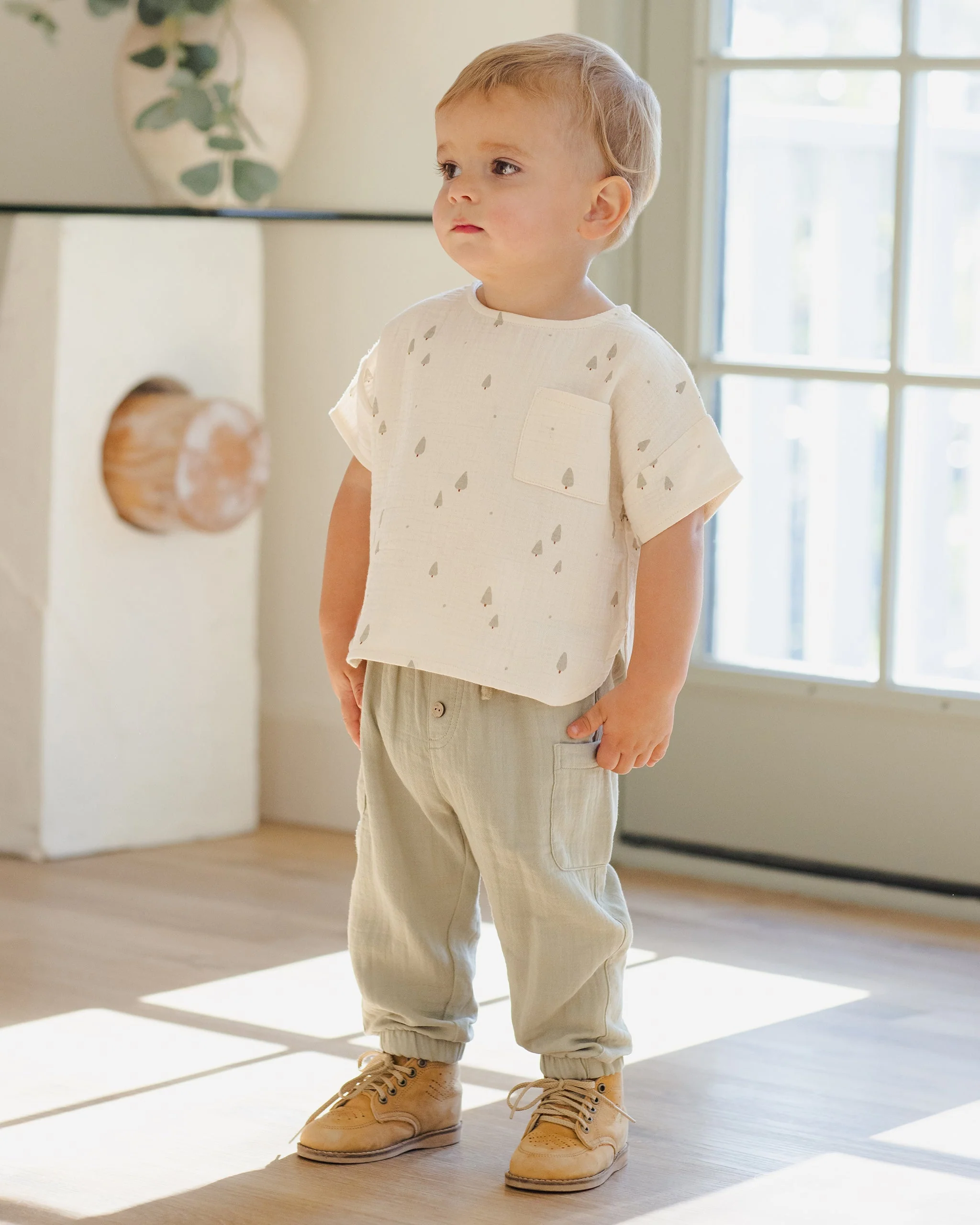 Woven Boxy Top || Trees - Image 3