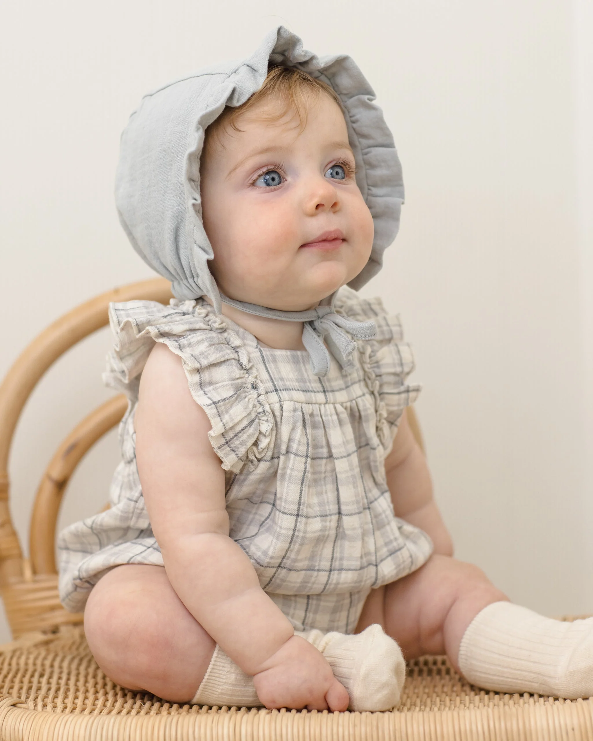 Woven Ruffle Bonnet Sky - Image 2