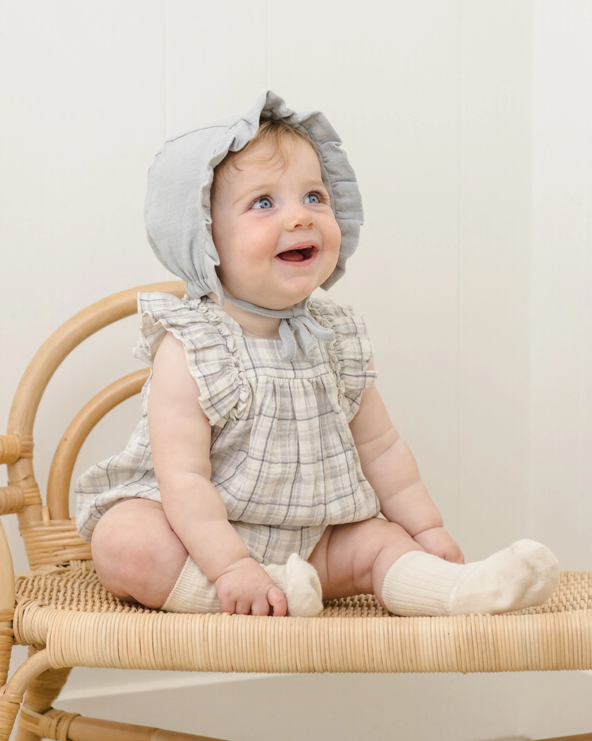 Woven Ruffle Bonnet Sky - Image 4