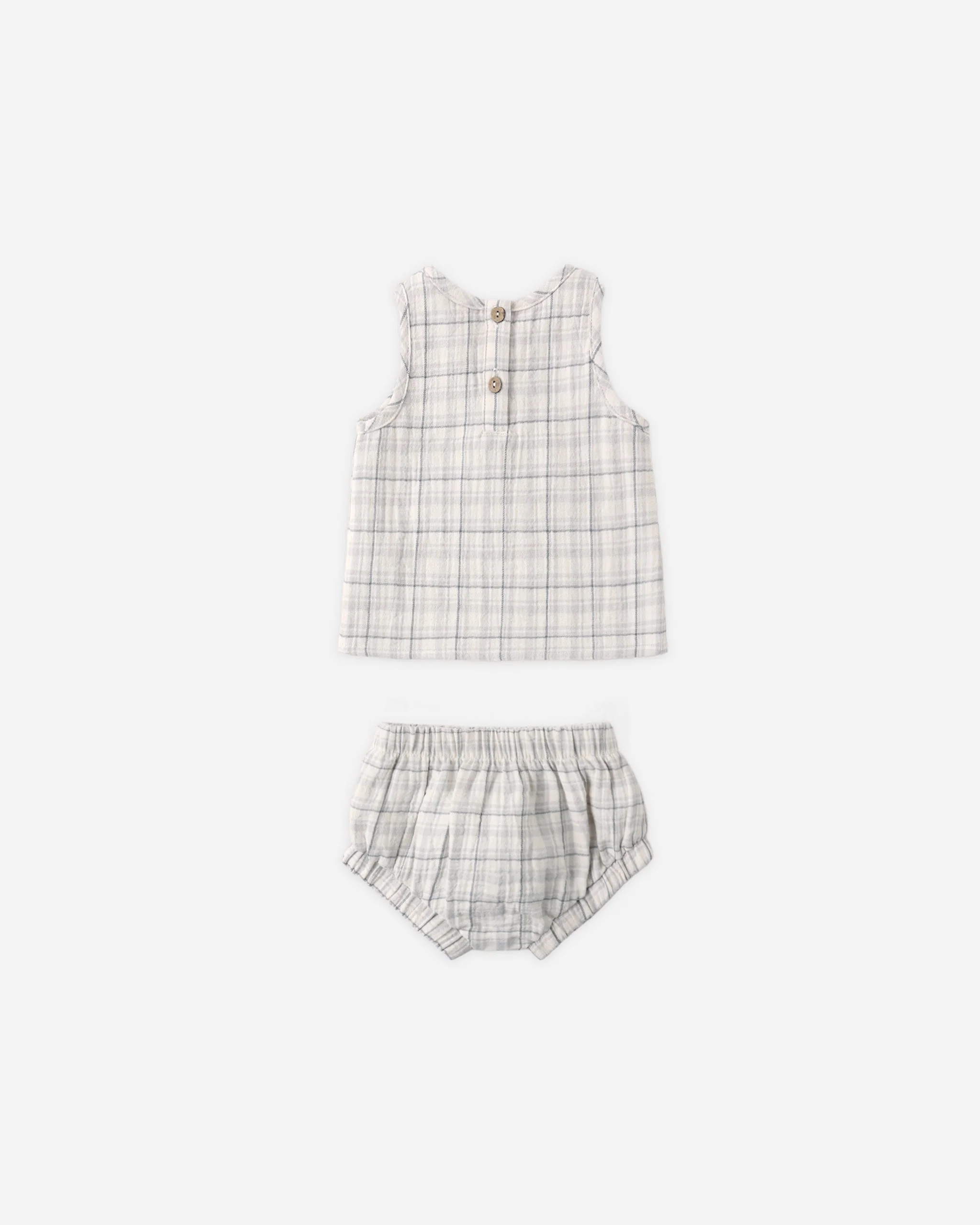Woven Tank Set Blue Plaid - Image 2