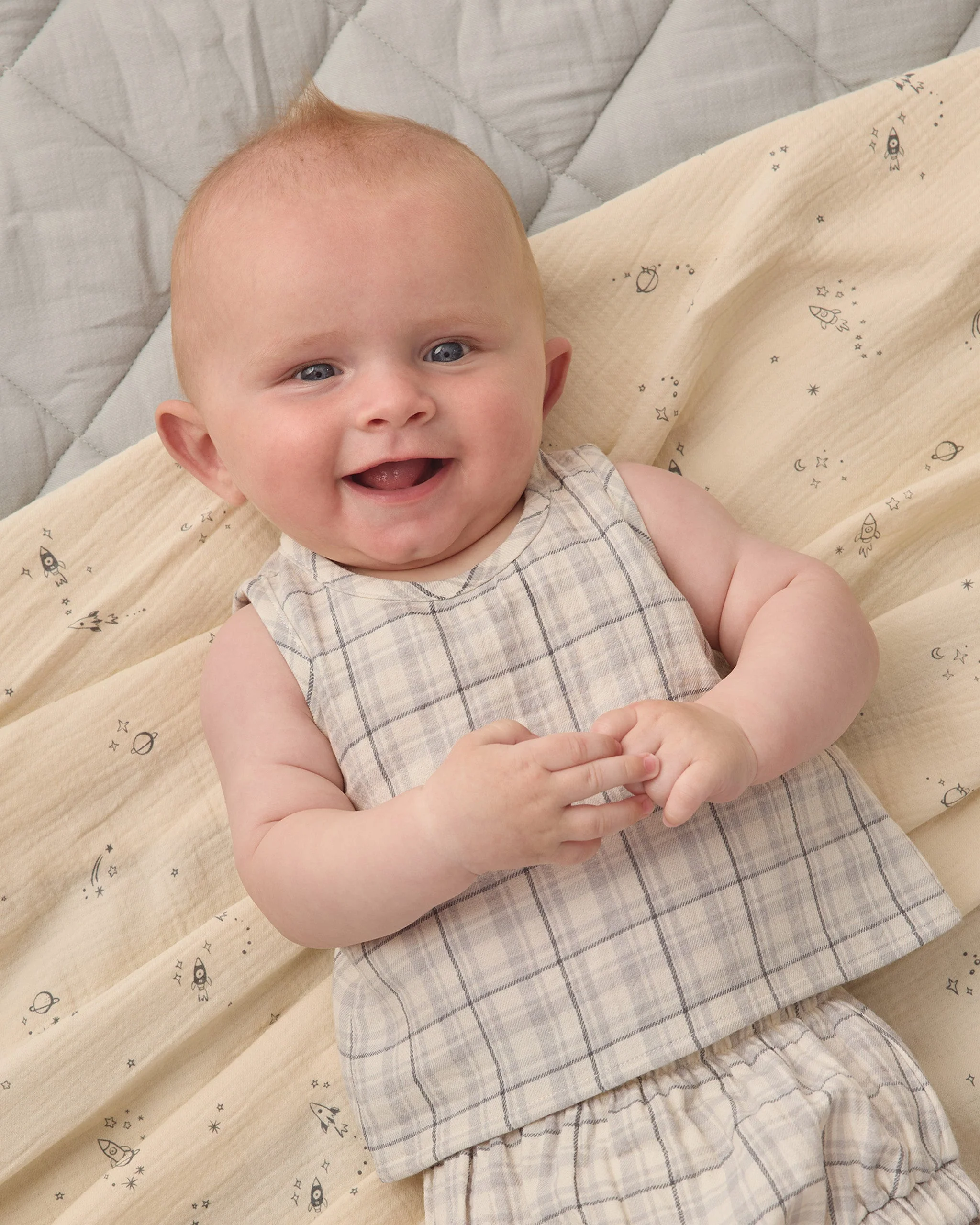 Woven Tank Set Blue Plaid - Image 5