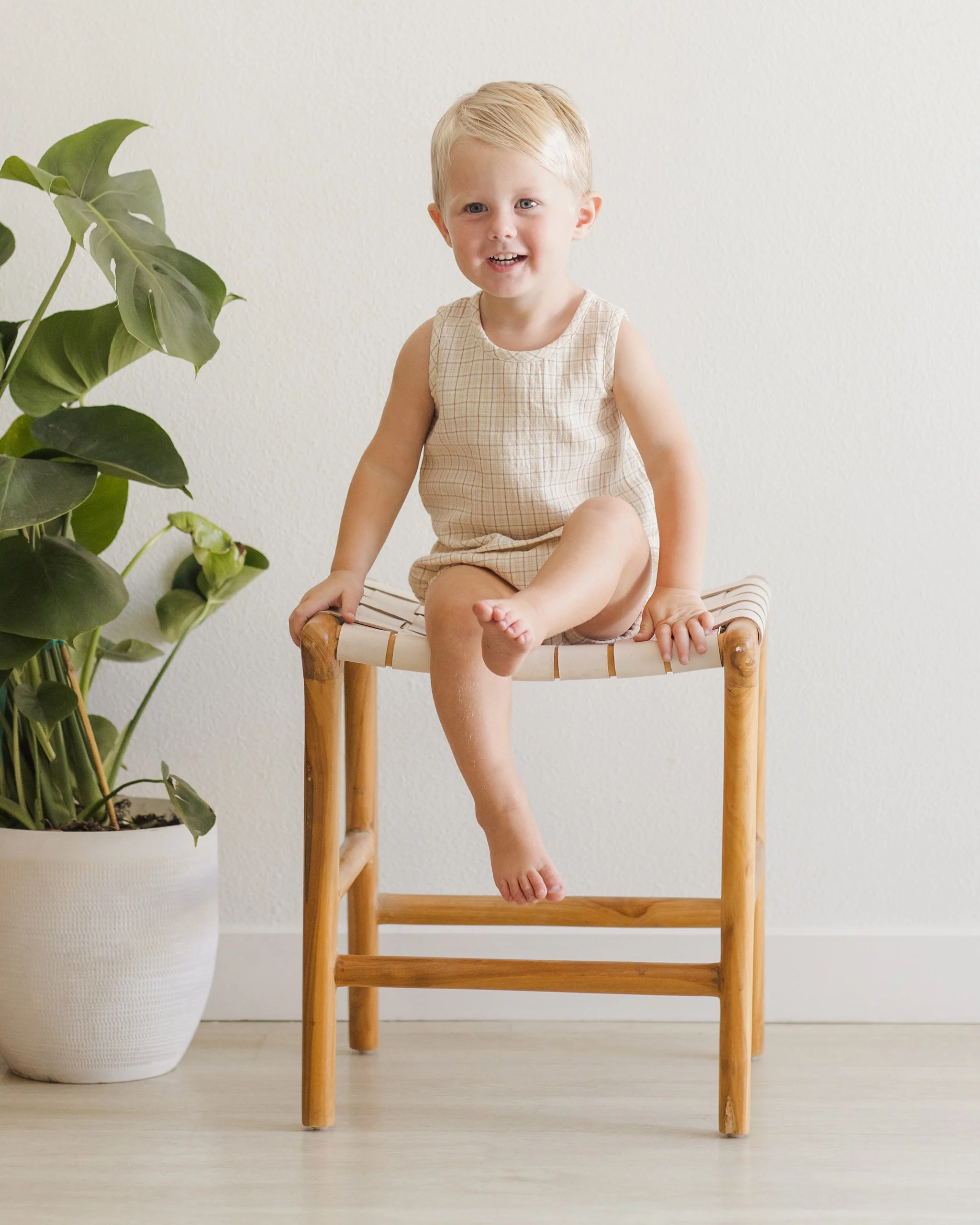 Woven Tank + Short Set || Yellow Plaid - Image 4