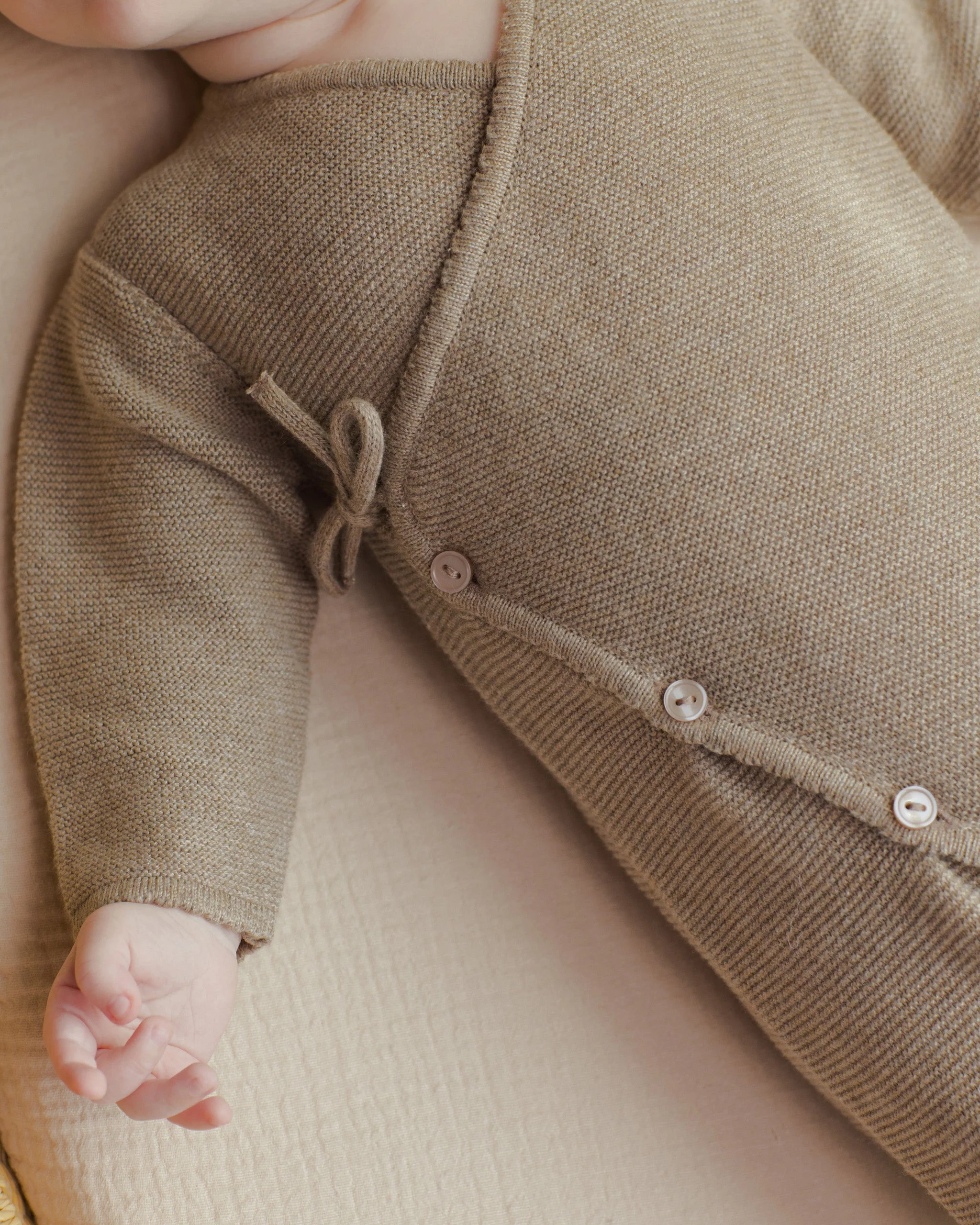 Wrap Knit Footie || Heathered Mocha - Image 4