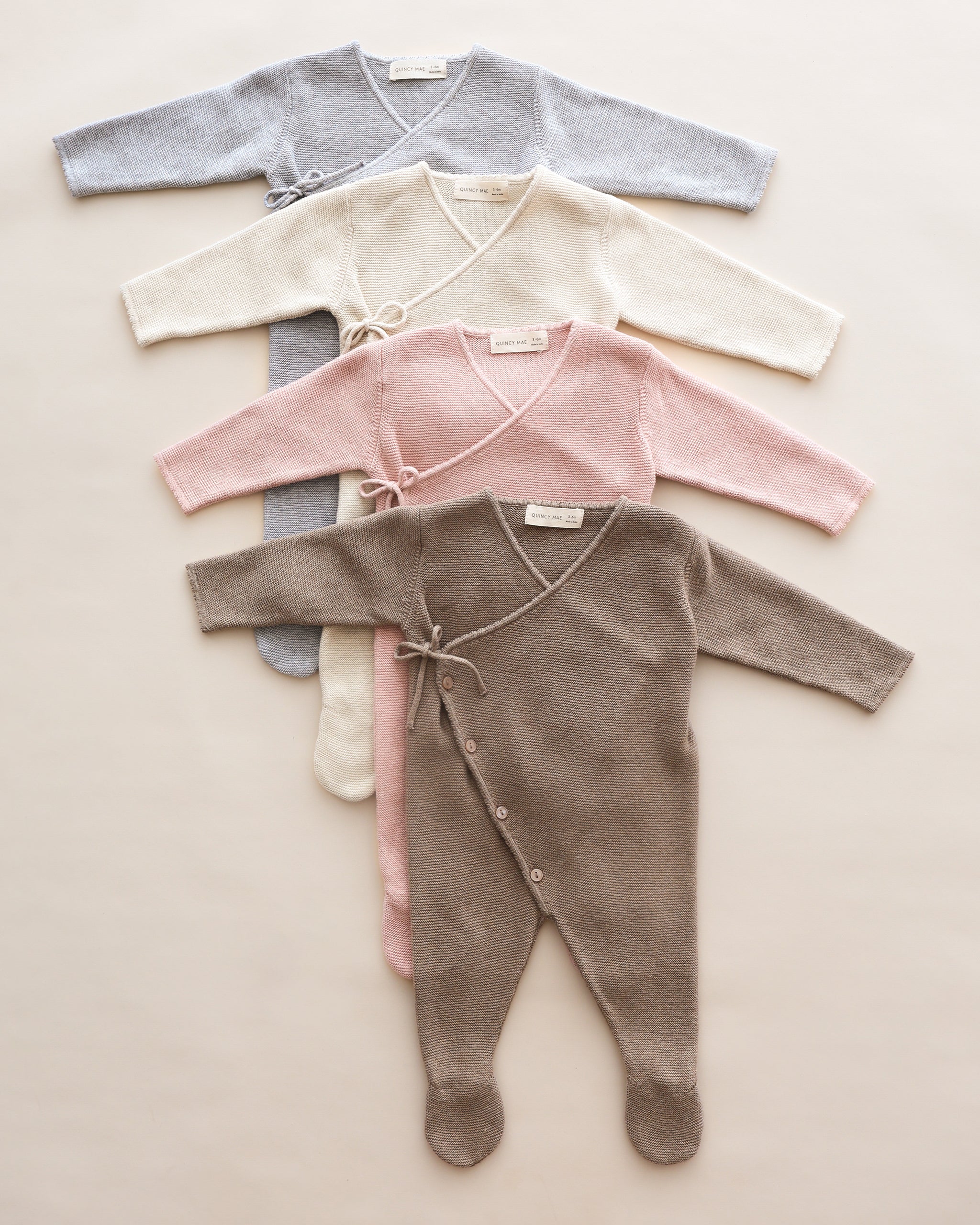 Wrap Knit Footie || Heathered Mocha - Image 6