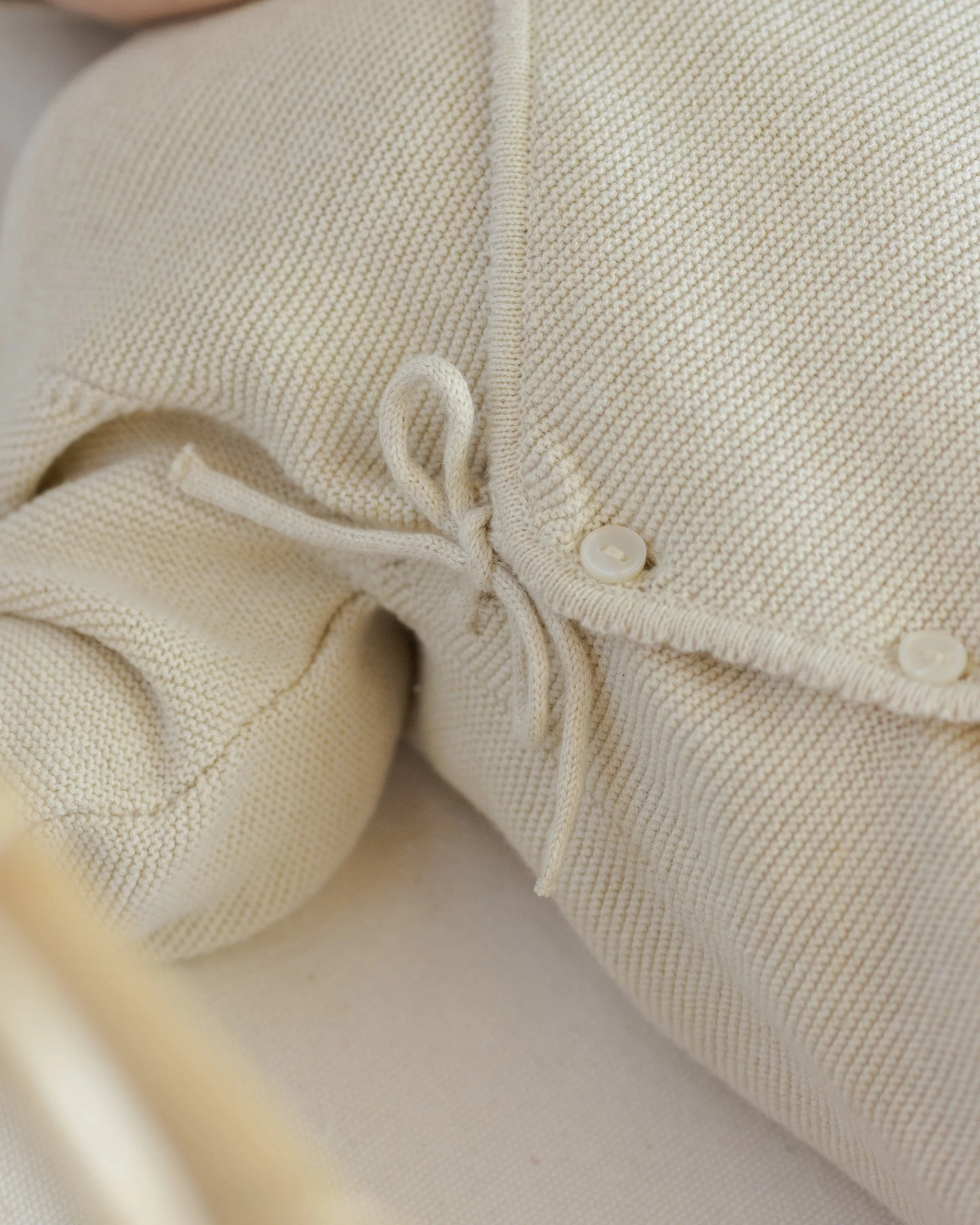 Wrap Knit Footie || Heathered Natural - Image 2