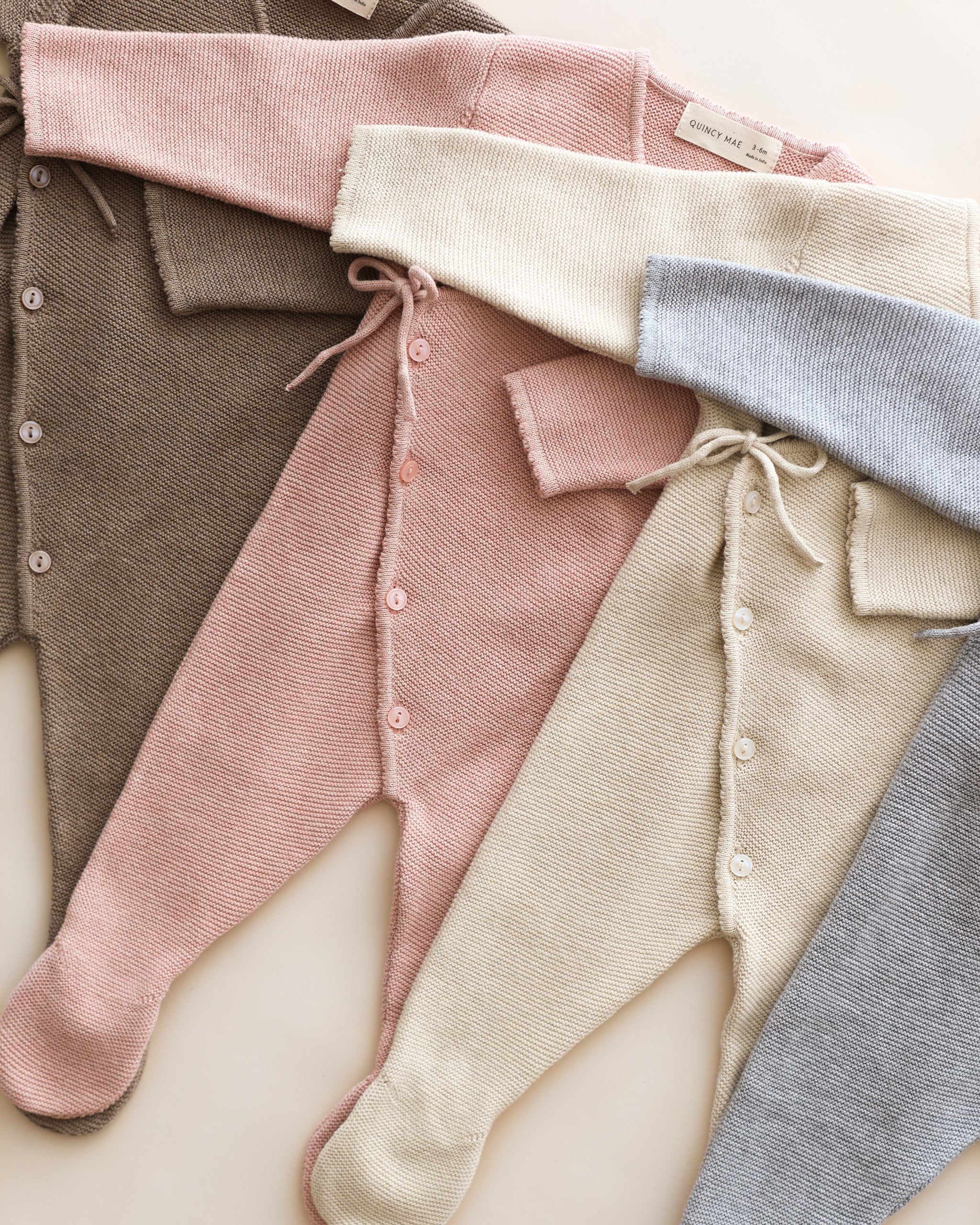 Wrap Knit Footie || Heathered Rose - Image 5