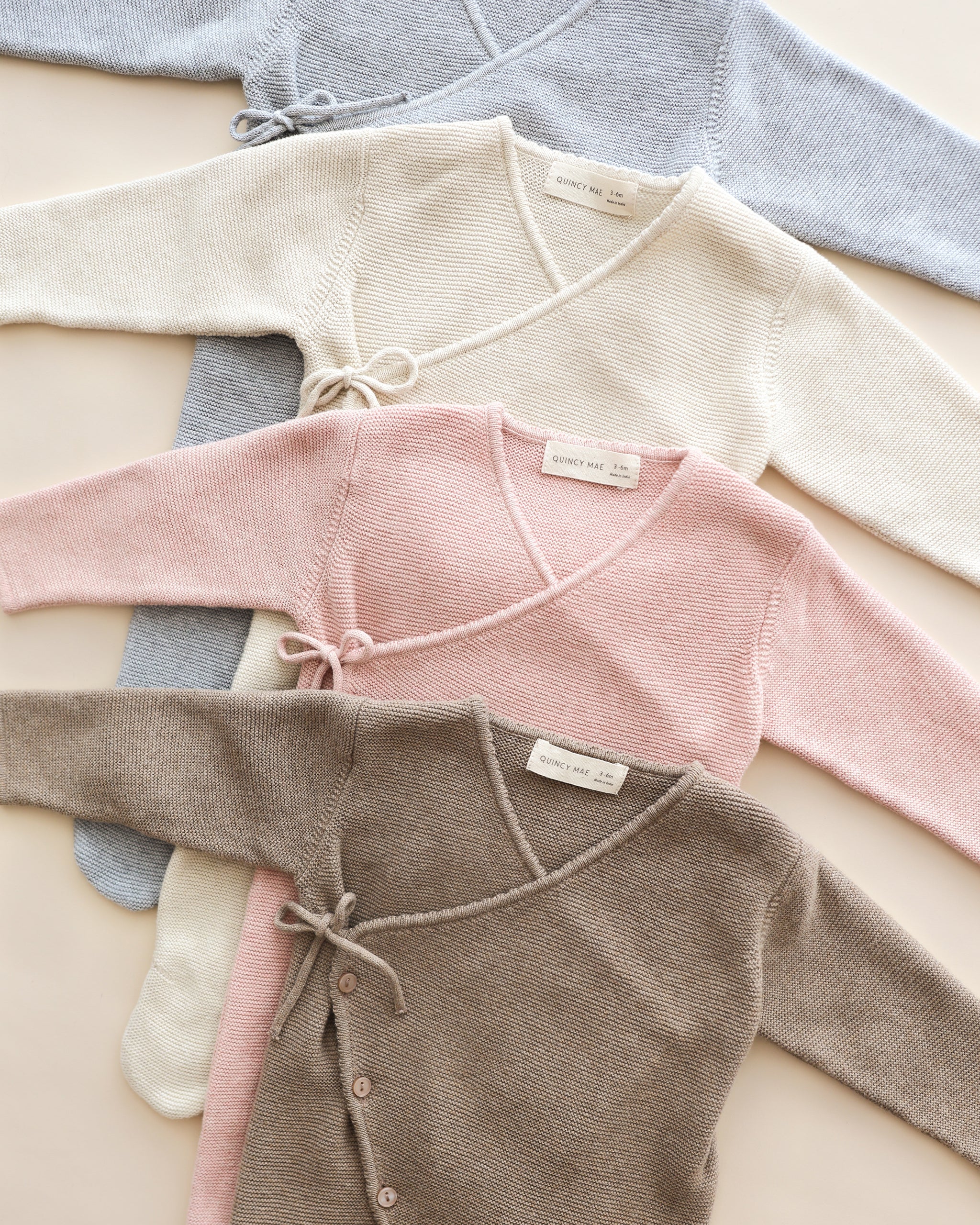 Wrap Knit Footie || Heathered Rose - Image 6