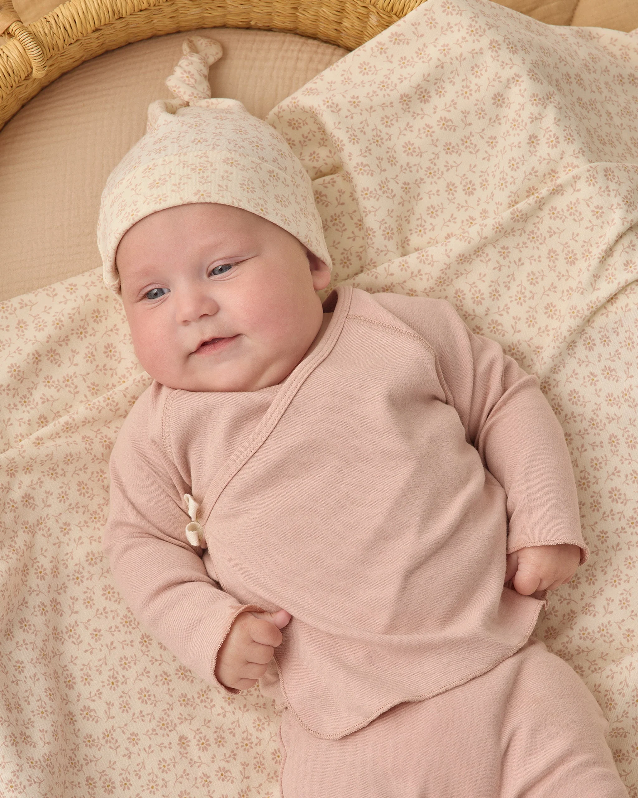 Wrap Top + Footed Pant Set Blush - Image 2