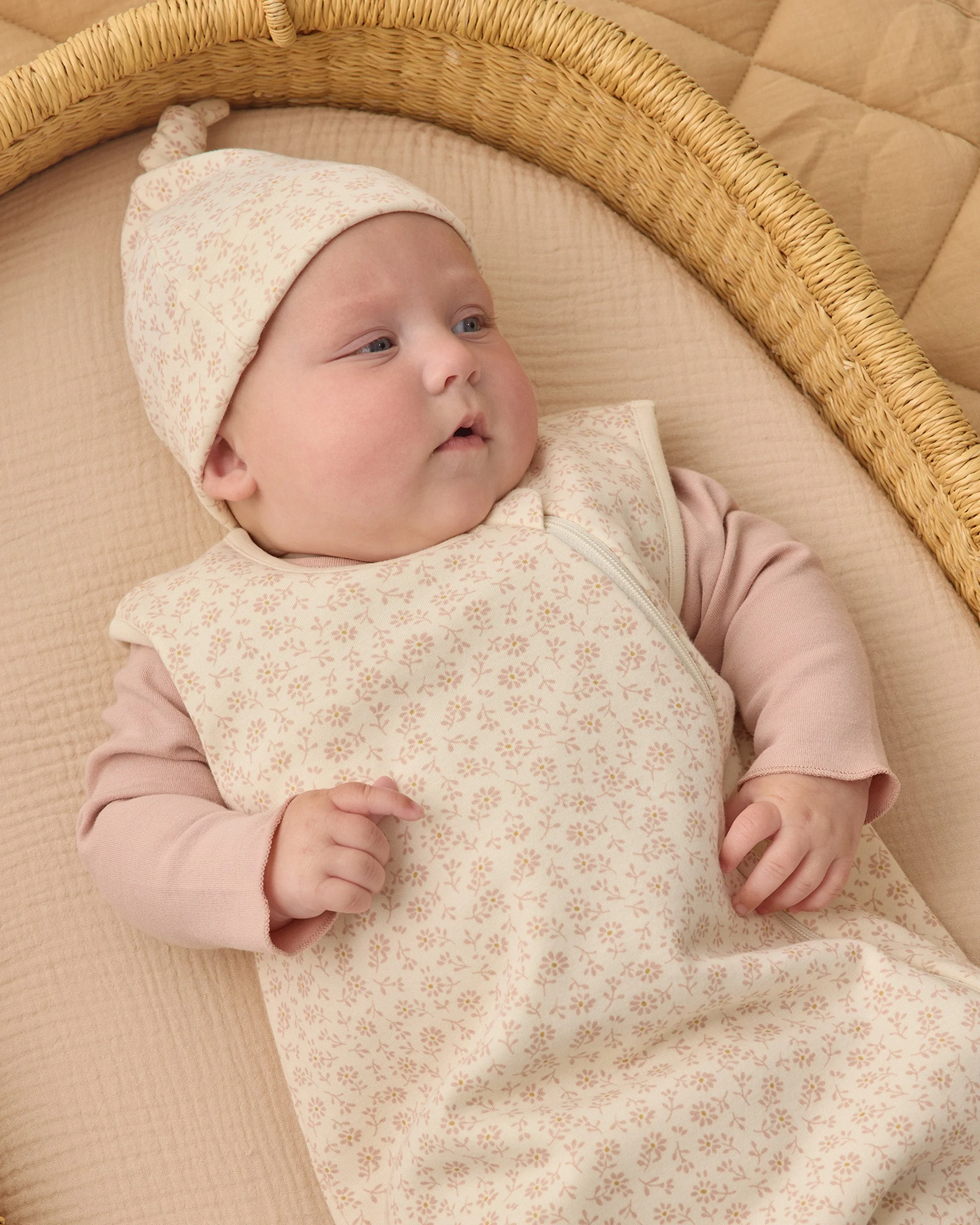 Wrap Top + Footed Pant Set Blush - Image 3