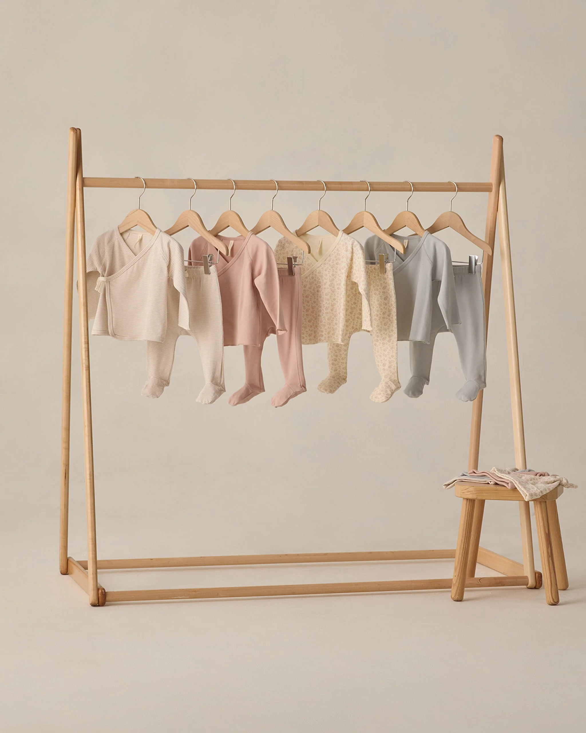 Wrap Top + Footed Pant Set Blush - Image 5