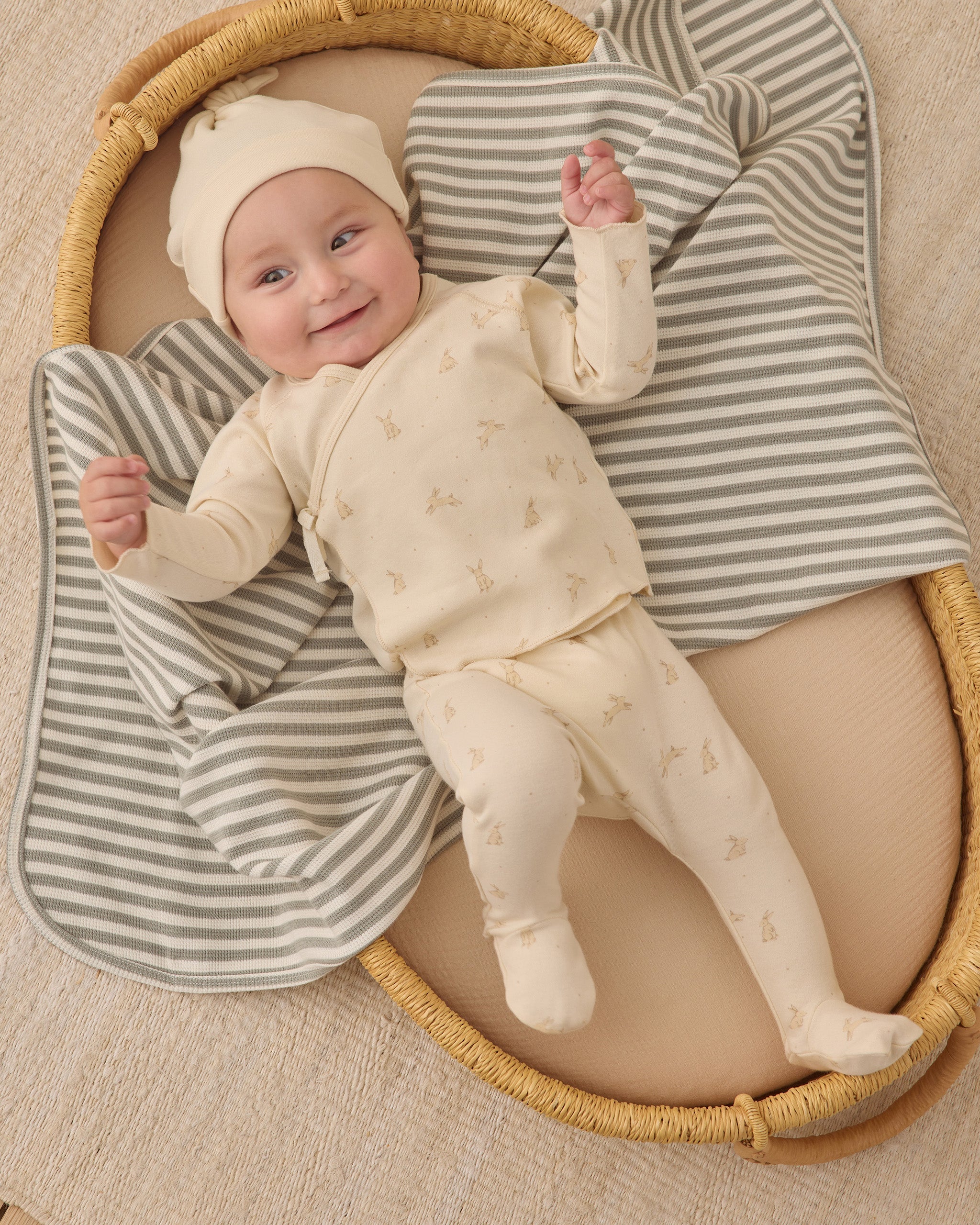Wrap Top + Footed Pant Set Bunnies - Image 2