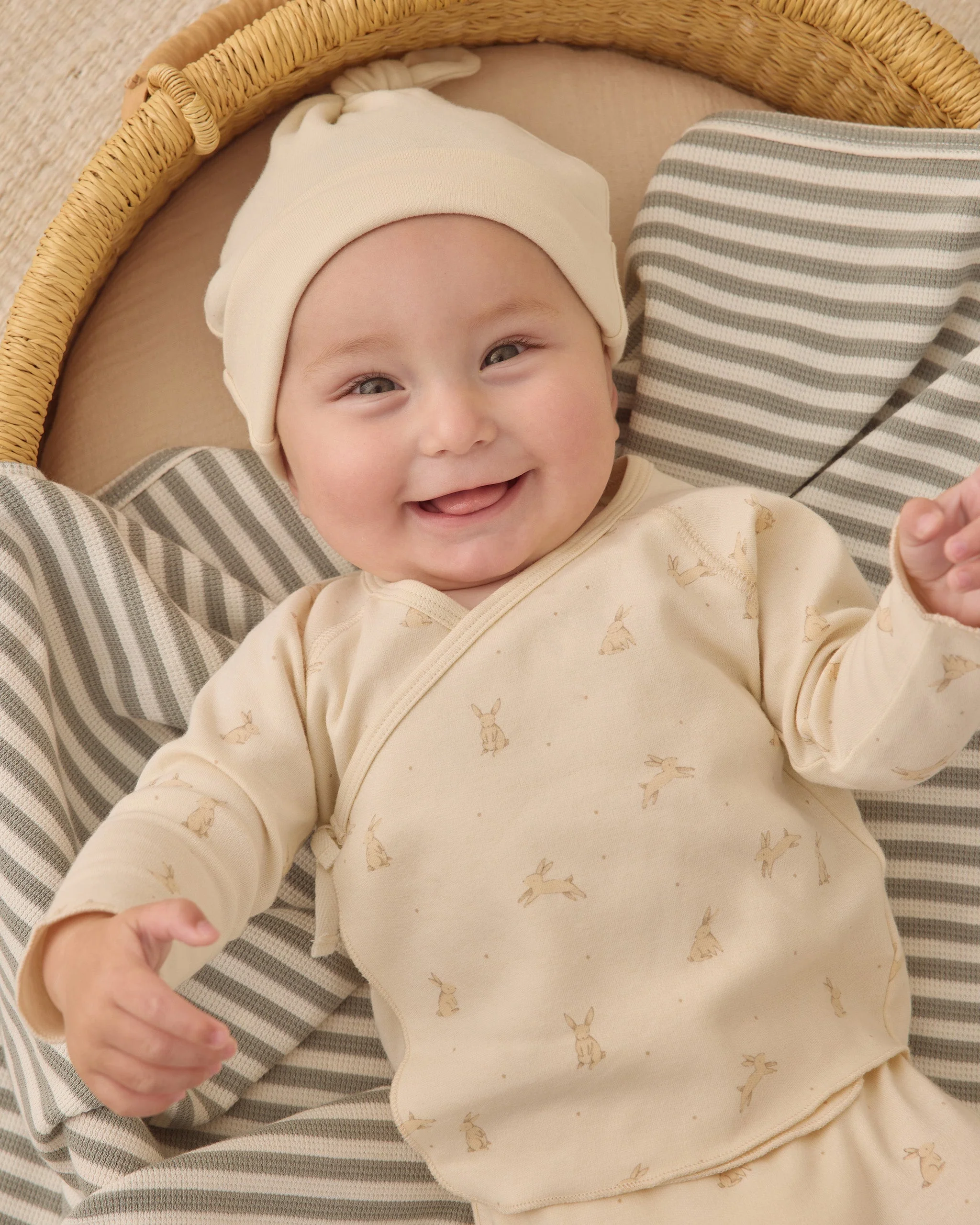 Wrap Top + Footed Pant Set Bunnies - Image 3