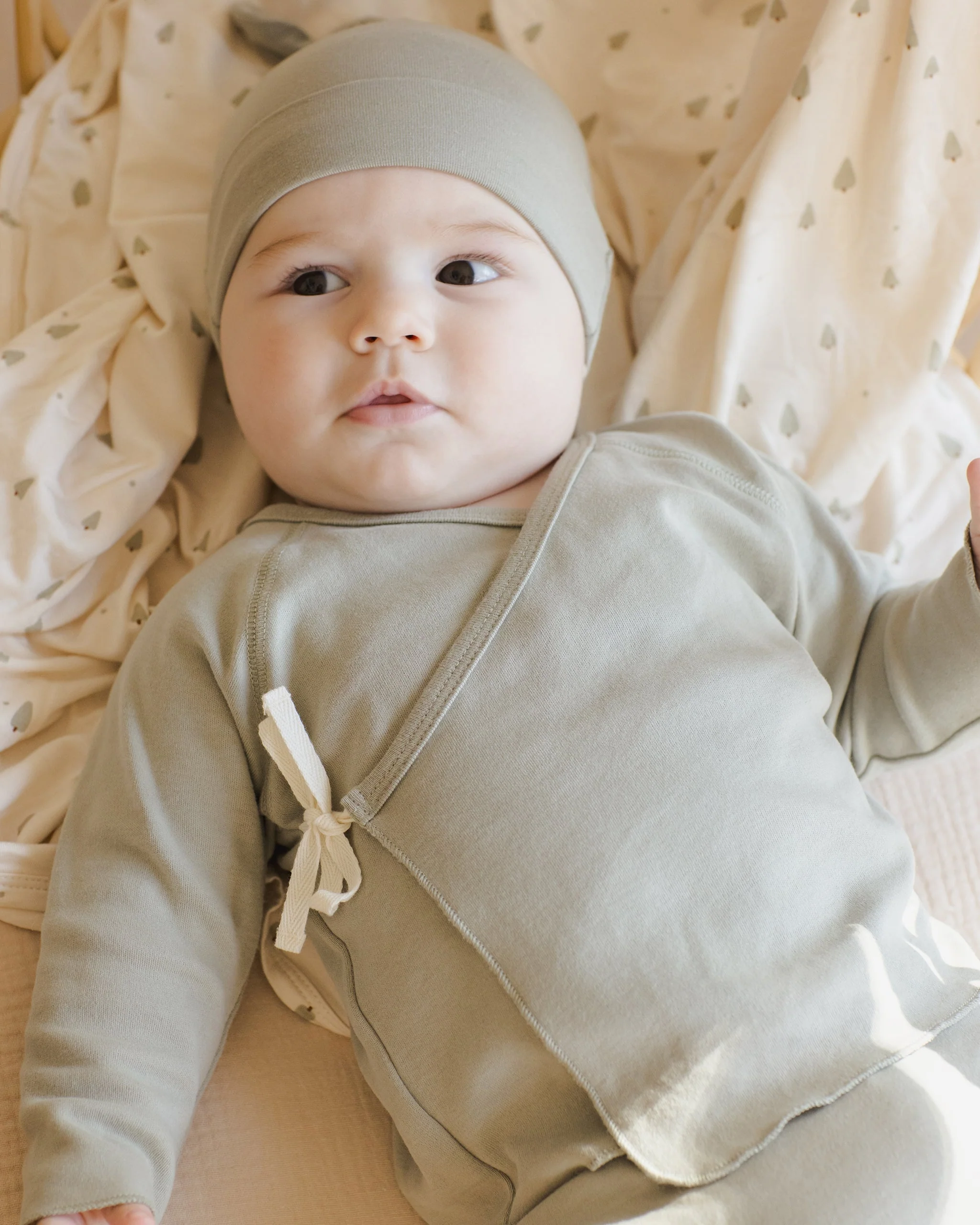 Wrap Top + Footed Pant Set || Fern - Image 2