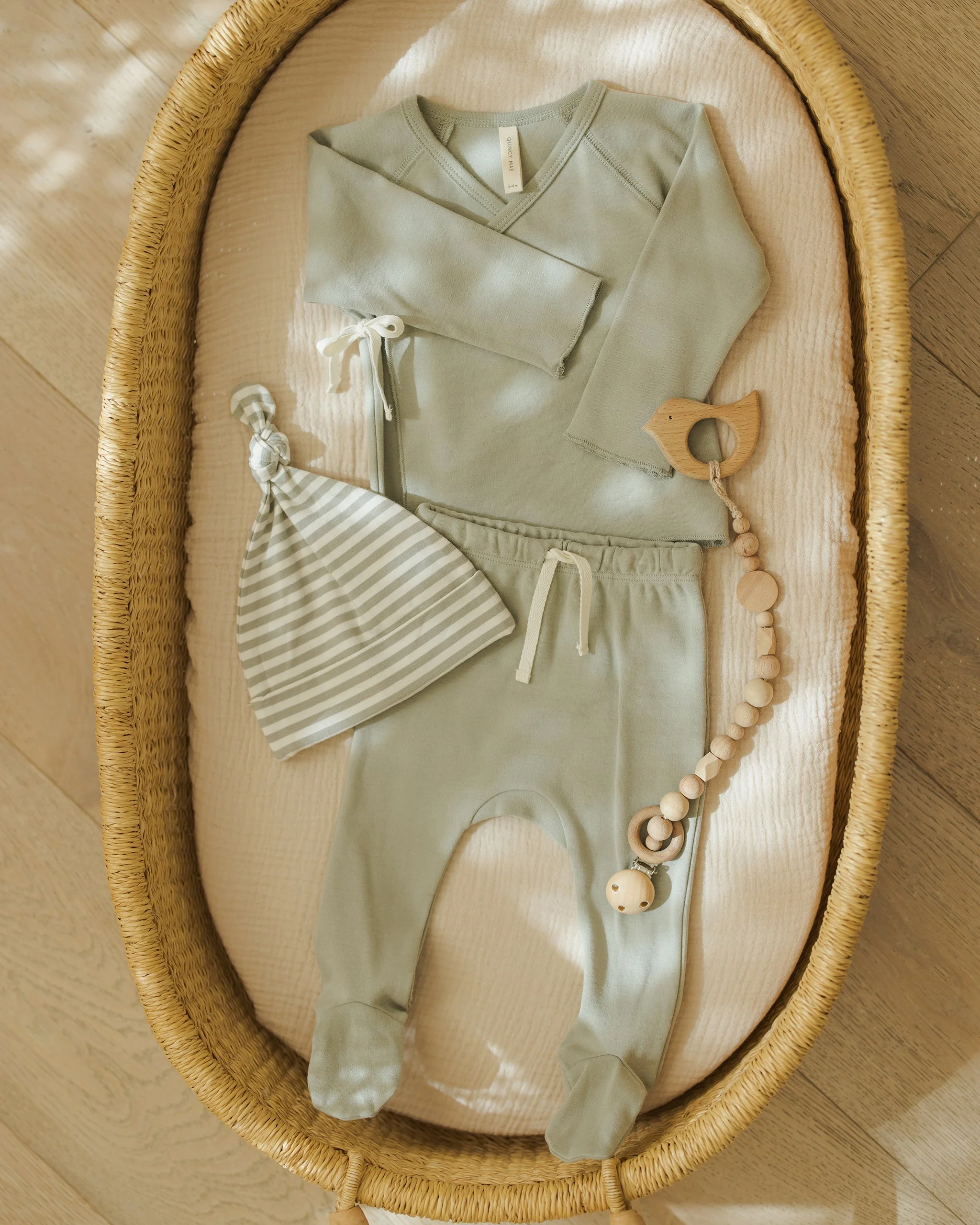 Wrap Top + Footed Pant Set || Fern - Image 7