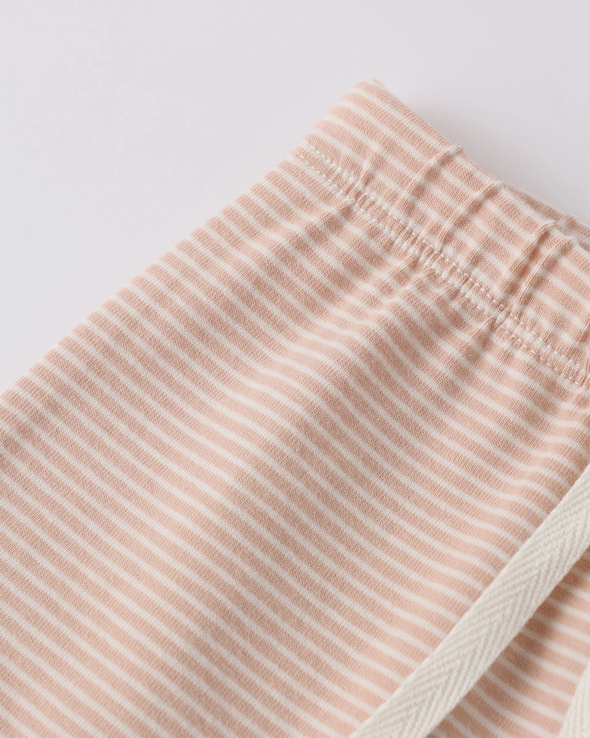 Wrap Top + Footed Pant Set Melon Micro Stripe - Image 7