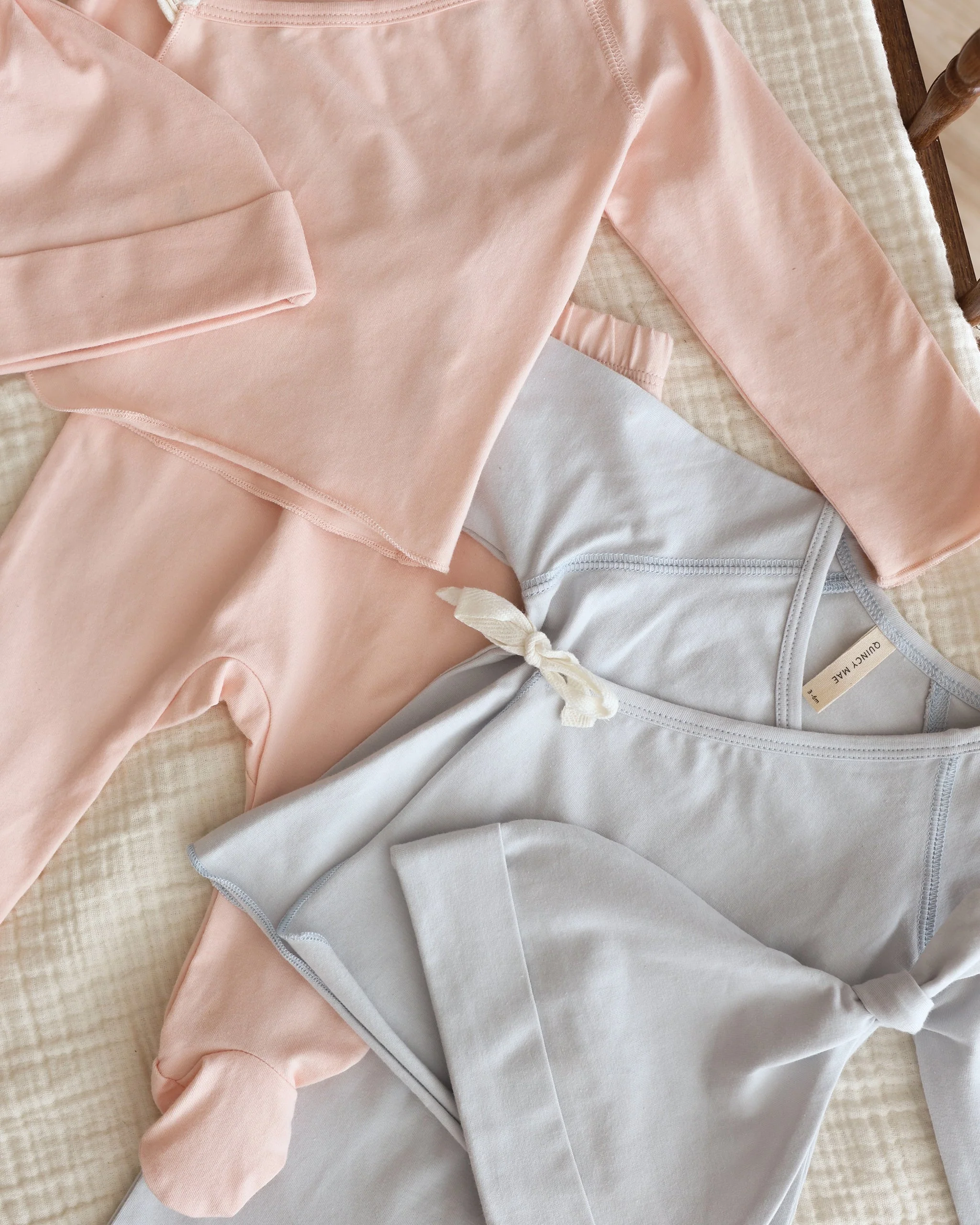 Wrap Top + Footed Pant Set || Petal - Image 6